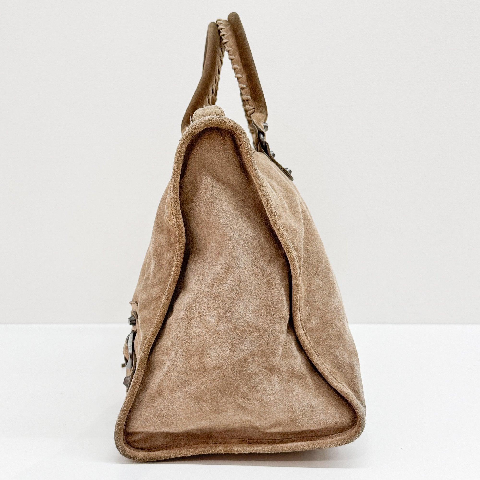 Weekender Grey Suede Shoulder Bag