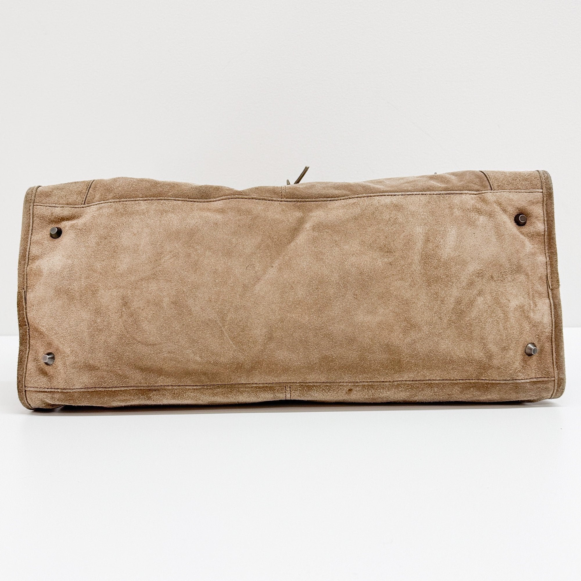 Weekender Grey Suede Shoulder Bag