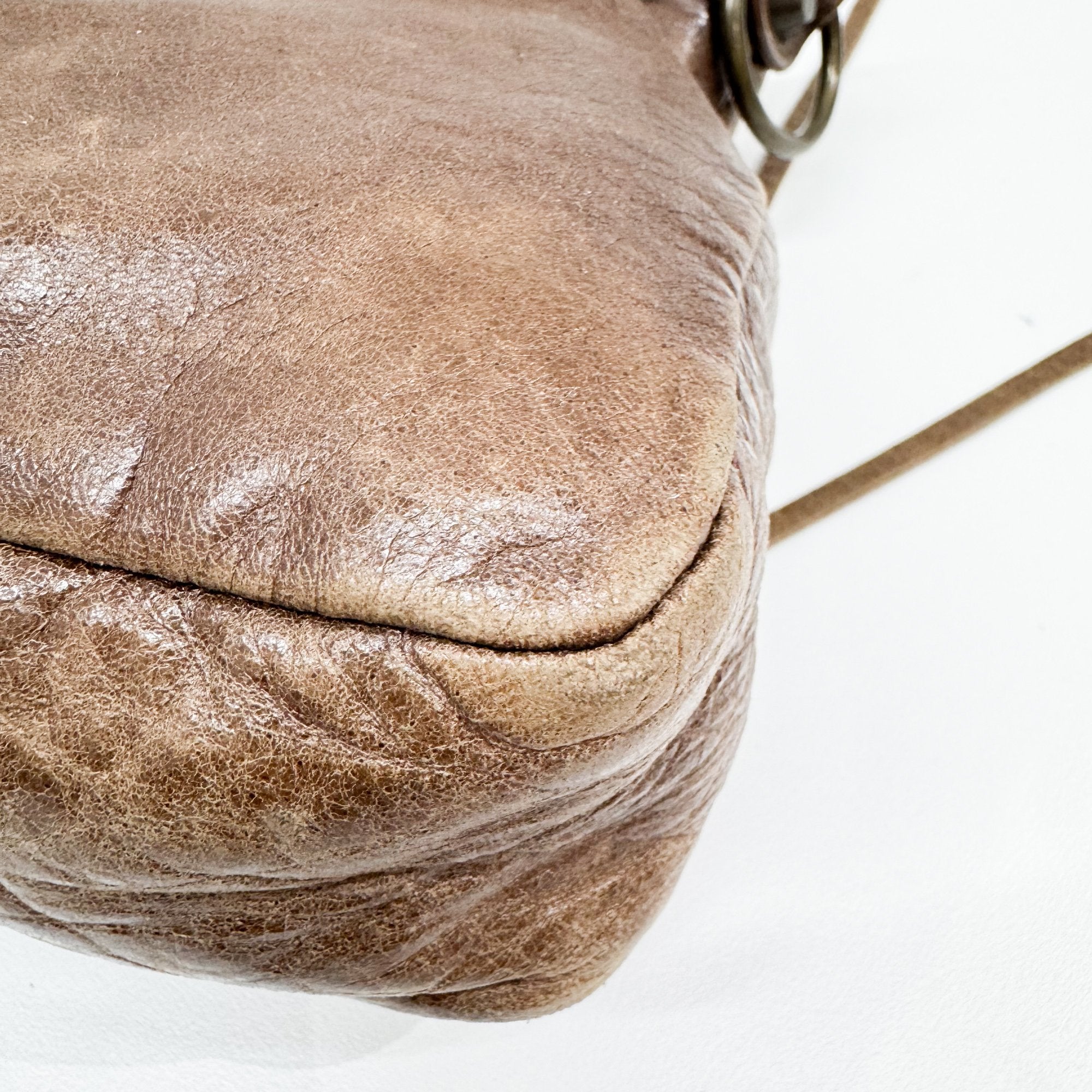 The First Brown Leather Two Way Bag