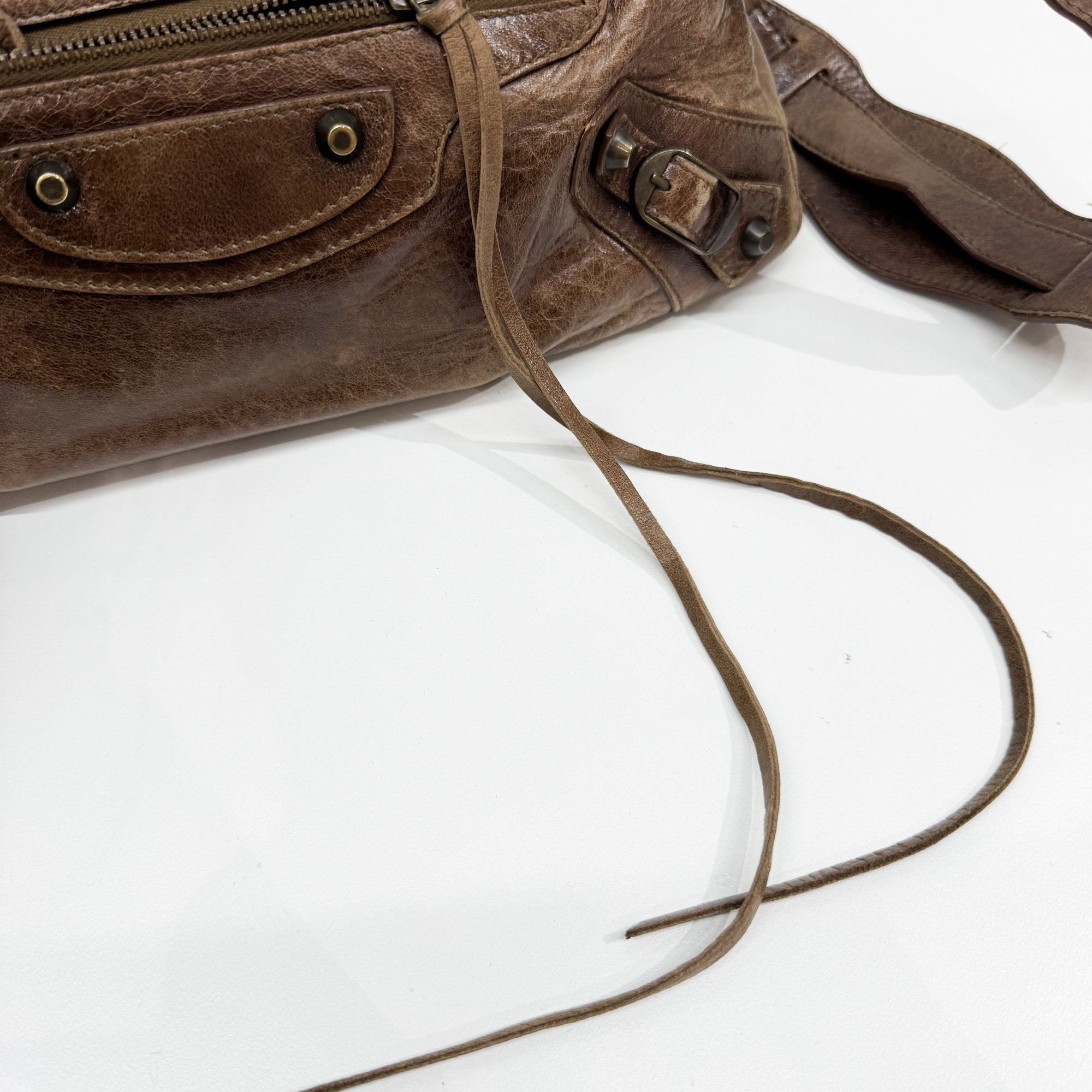 The First Brown Leather Two Way Bag