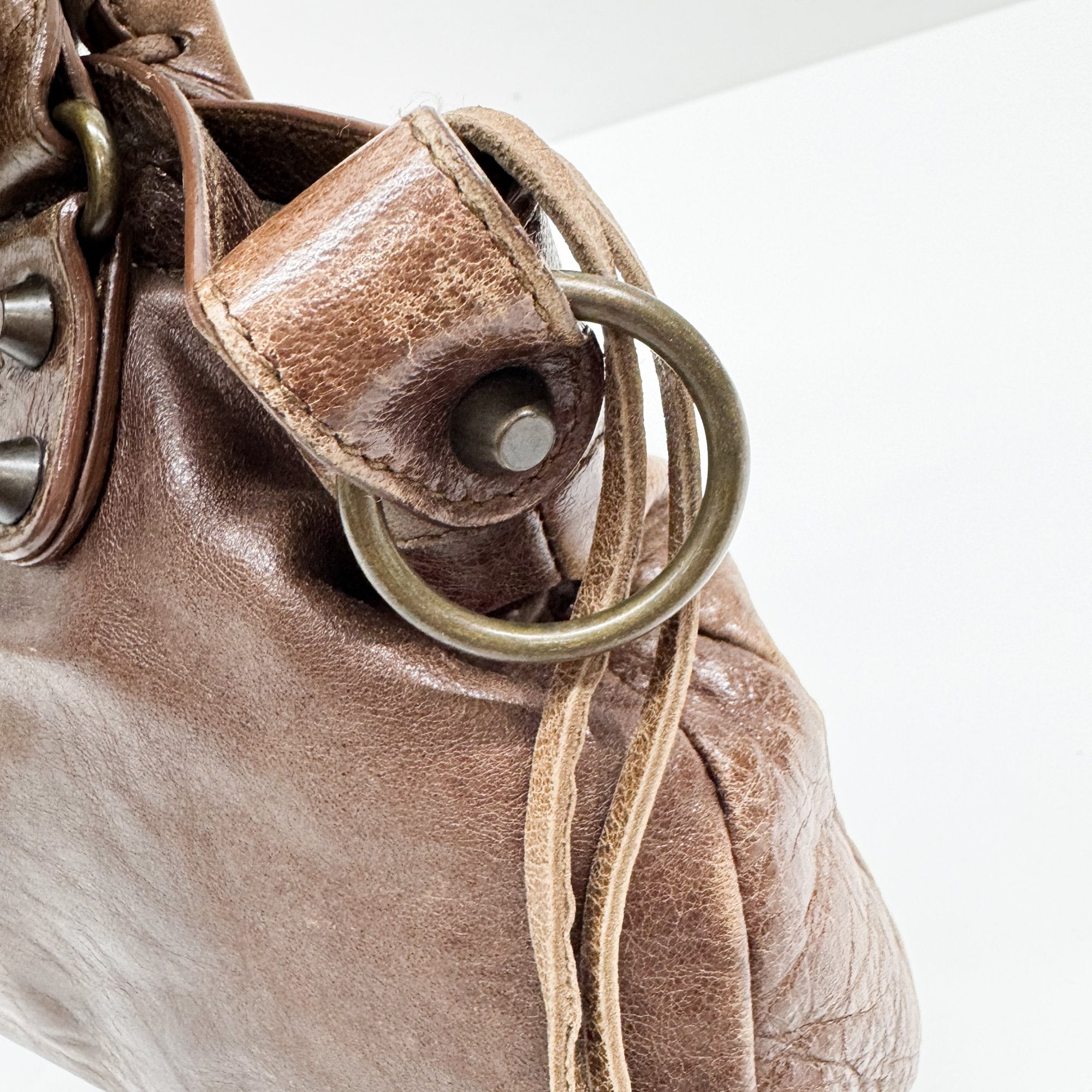 The First Brown Leather Two Way Bag