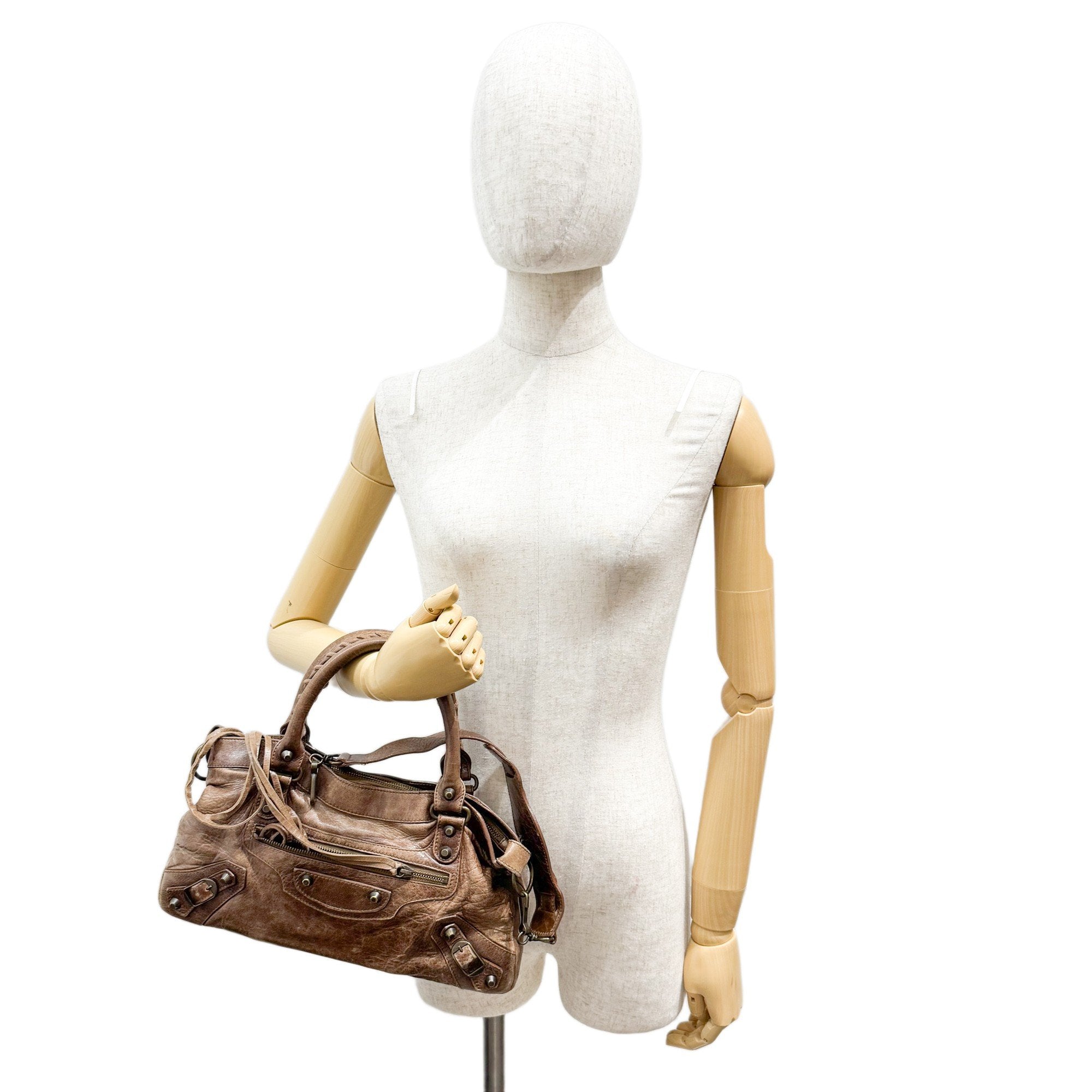 The First Brown Leather Two Way Bag