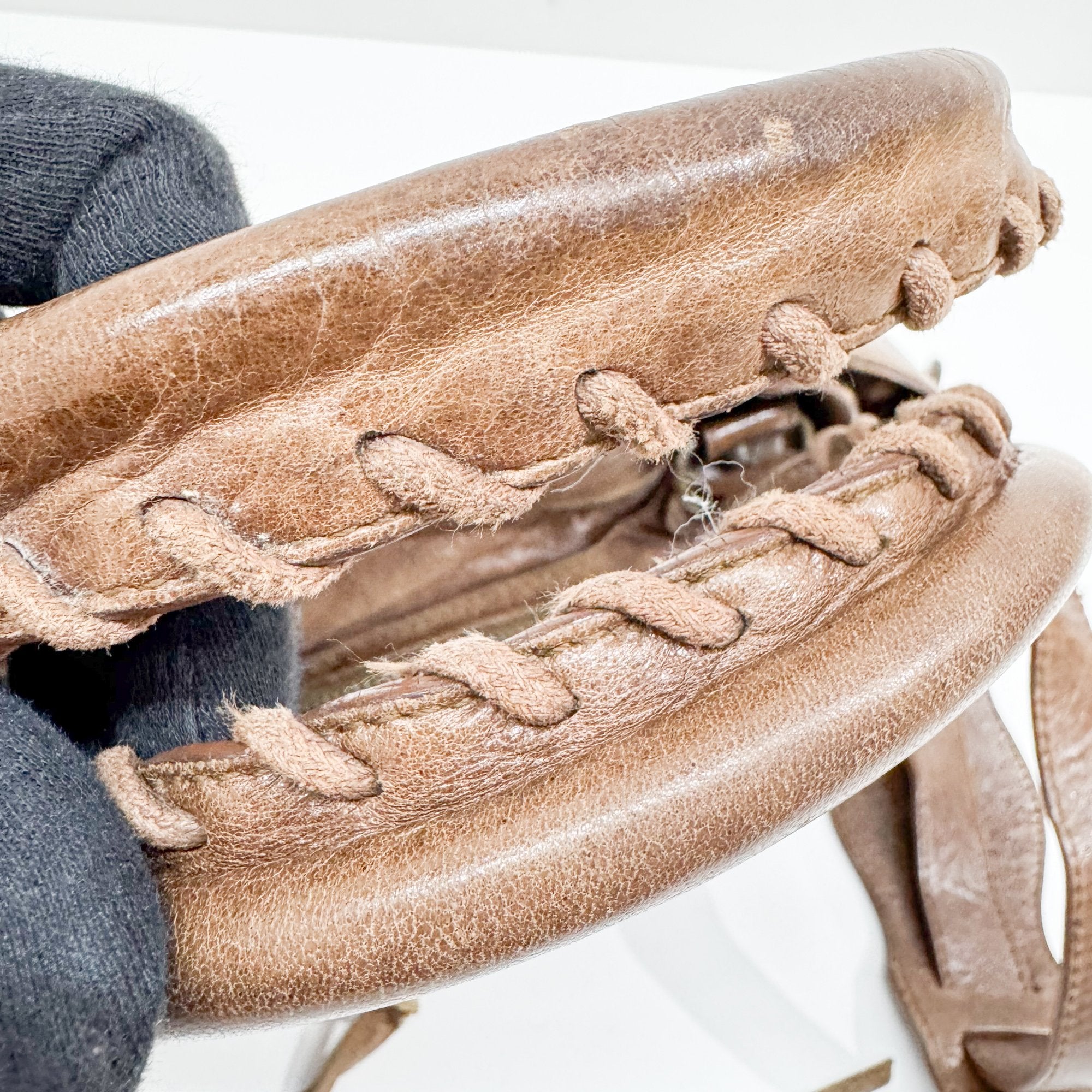 The First Brown Leather Two Way Bag