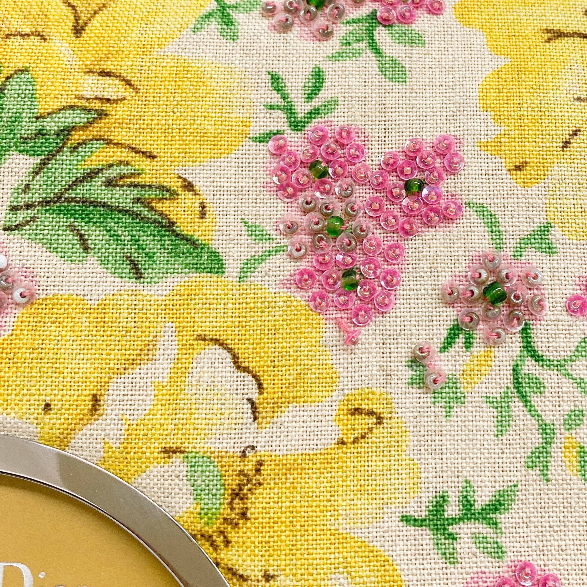 Malice Pearl Emboidery Multi-Color Floral Canvas Shoulder Bag