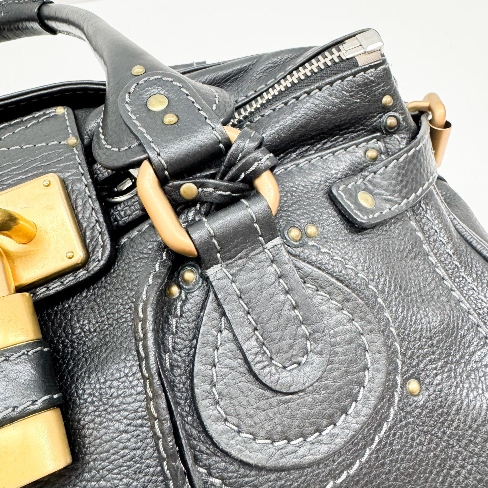 Paddington Black Leather Shoulder Bag