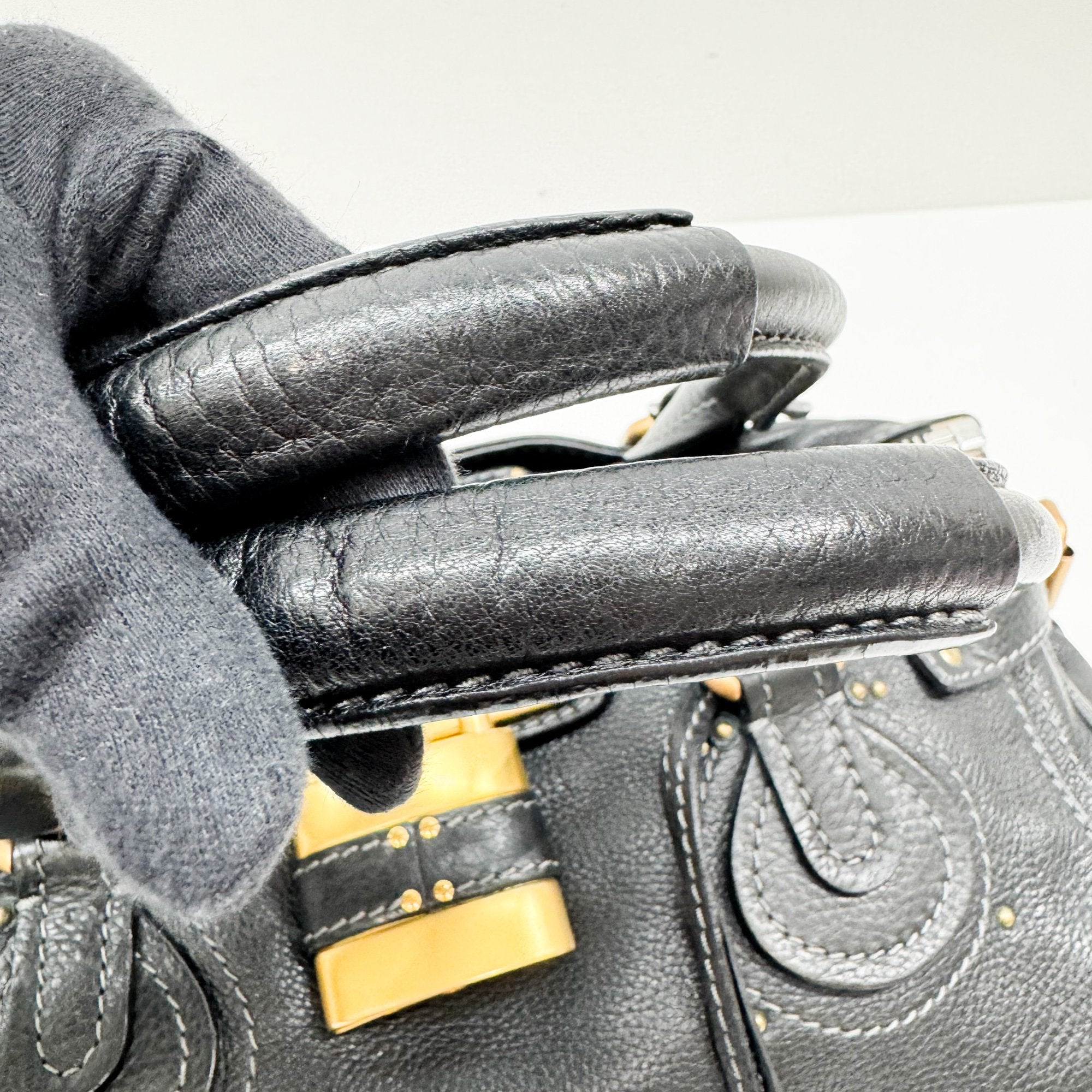 Paddington Black Leather Shoulder Bag