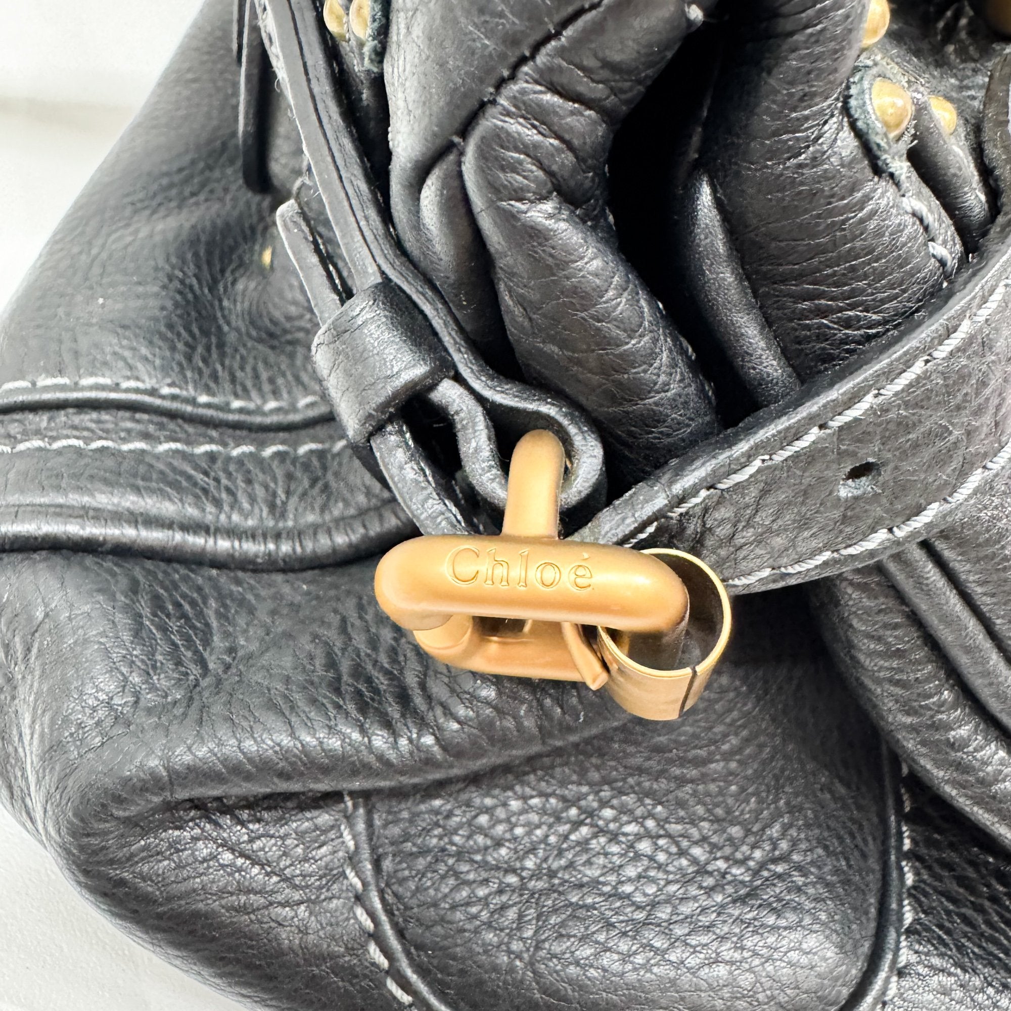 Paddington Black Leather Shoulder Bag