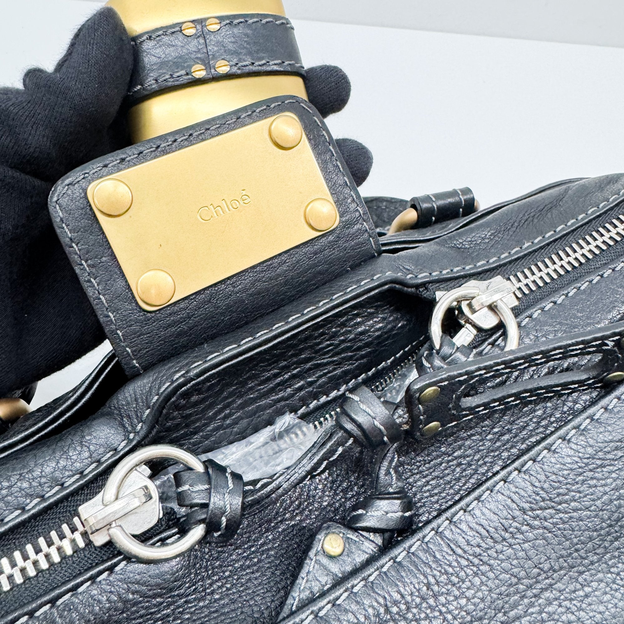 Paddington Black Leather Shoulder Bag