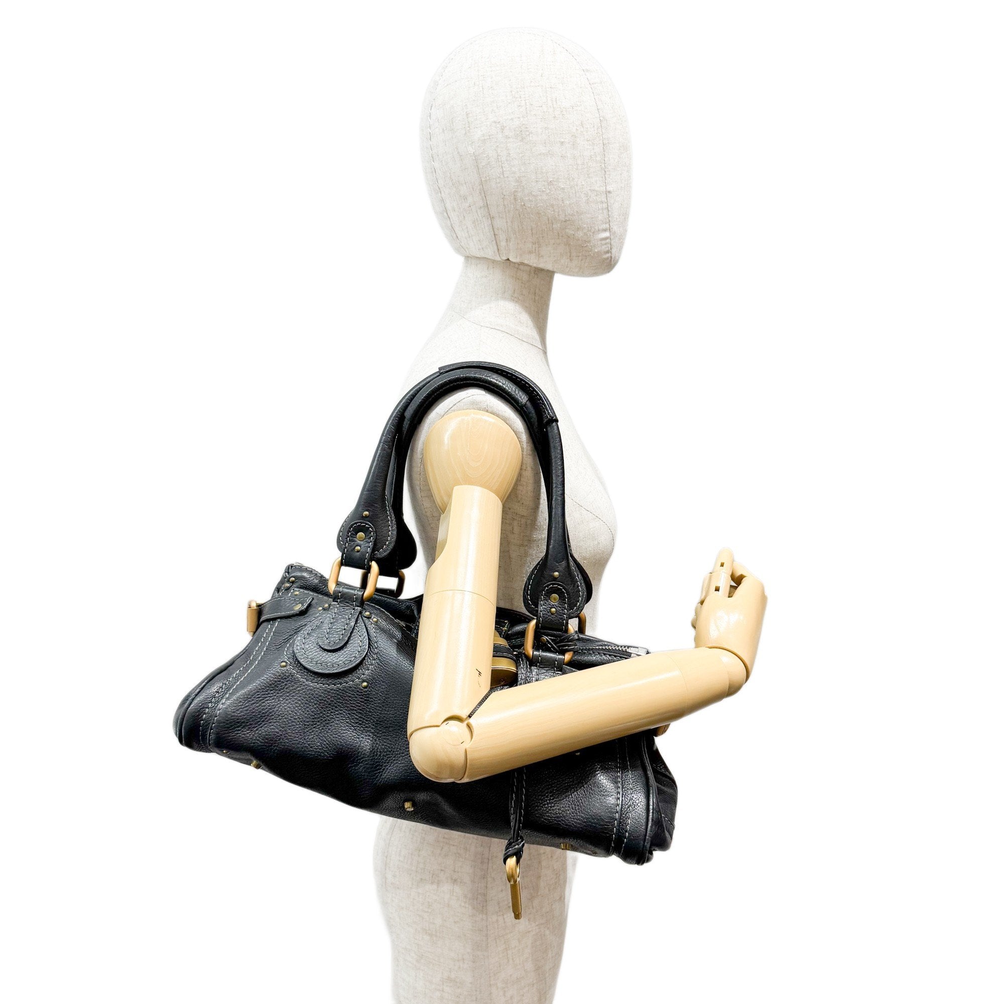 Paddington Black Leather Shoulder Bag