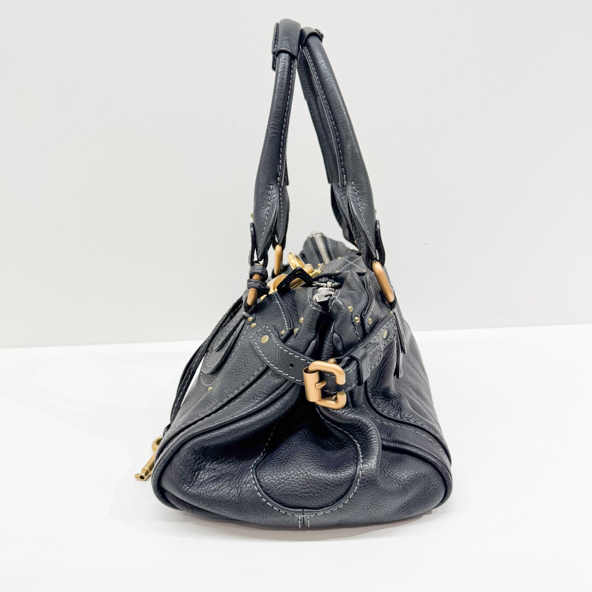 Paddington Black Leather Shoulder Bag