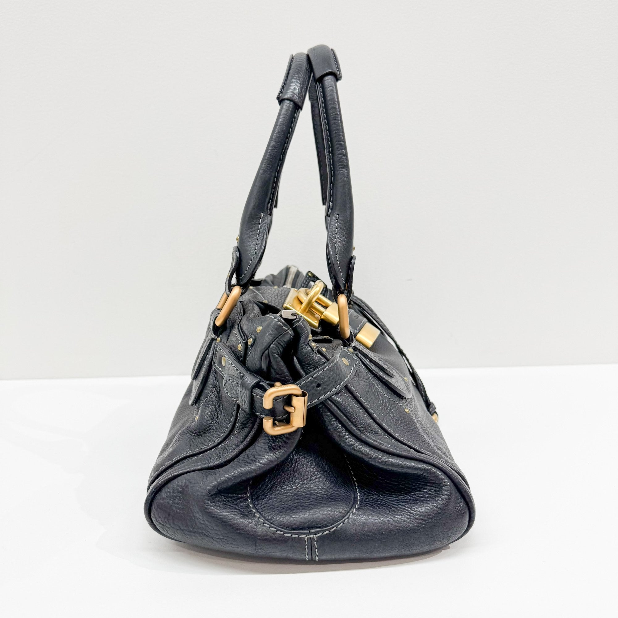 Paddington Black Leather Shoulder Bag