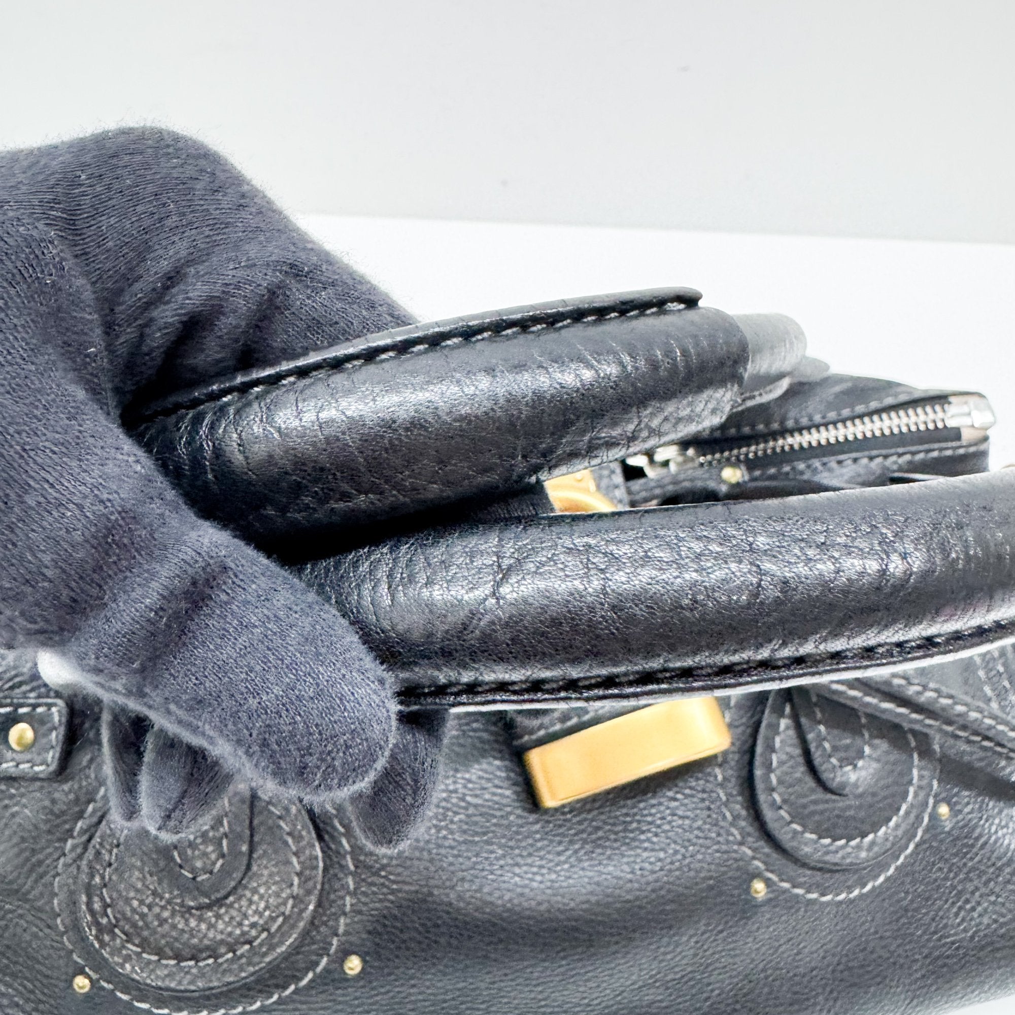 Paddington Black Leather Shoulder Bag