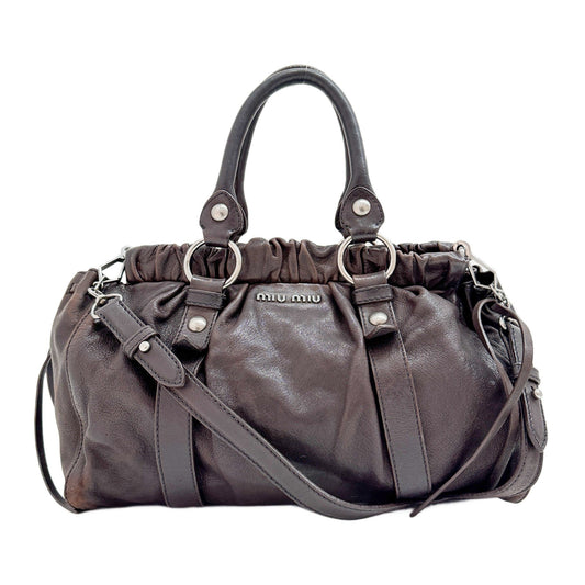 Vitello Dark Brown Leather Two Way Bag