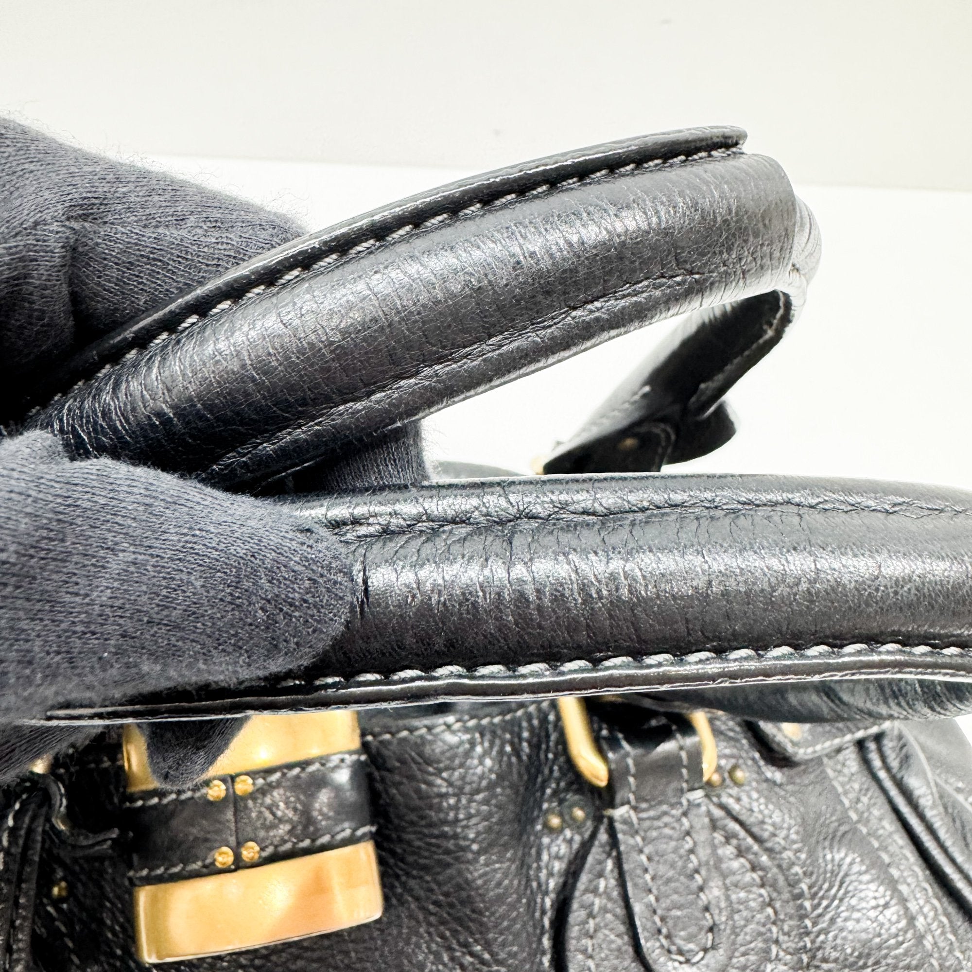 Paddington Black Leather Shoulder Bag