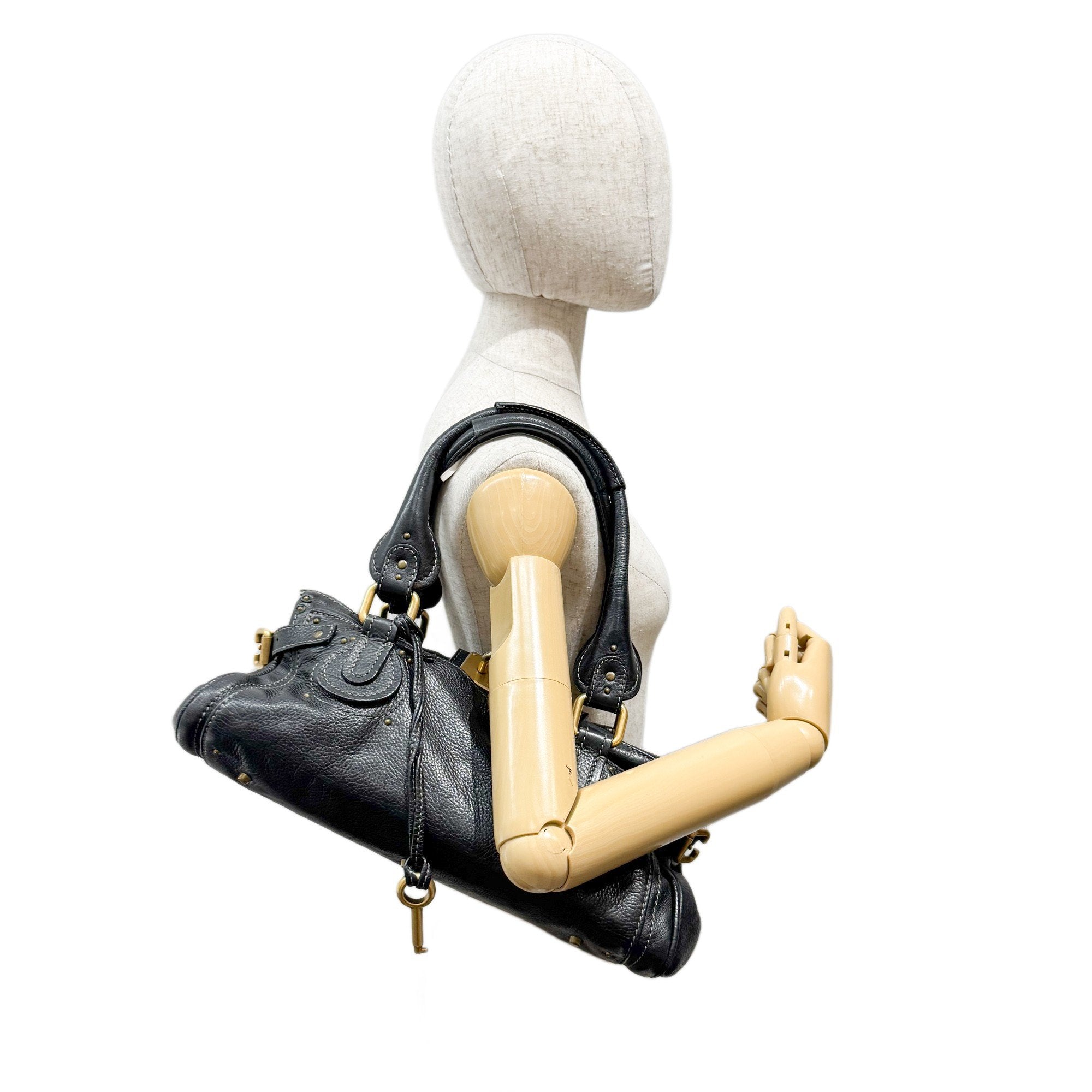 Paddington Black Leather Shoulder Bag