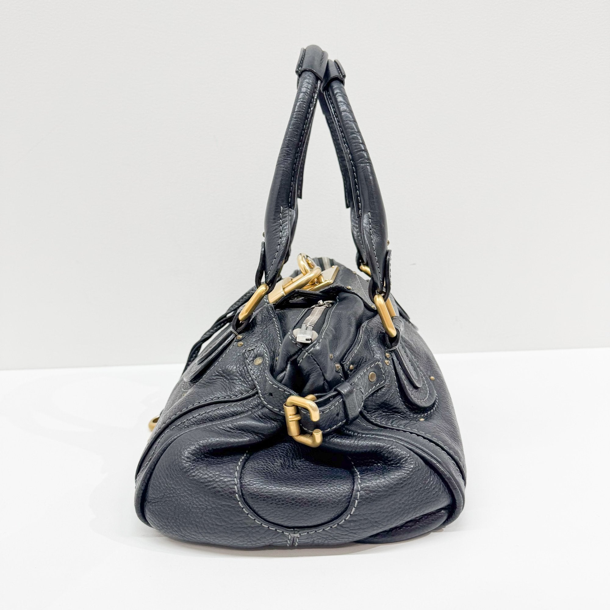 Paddington Black Leather Shoulder Bag