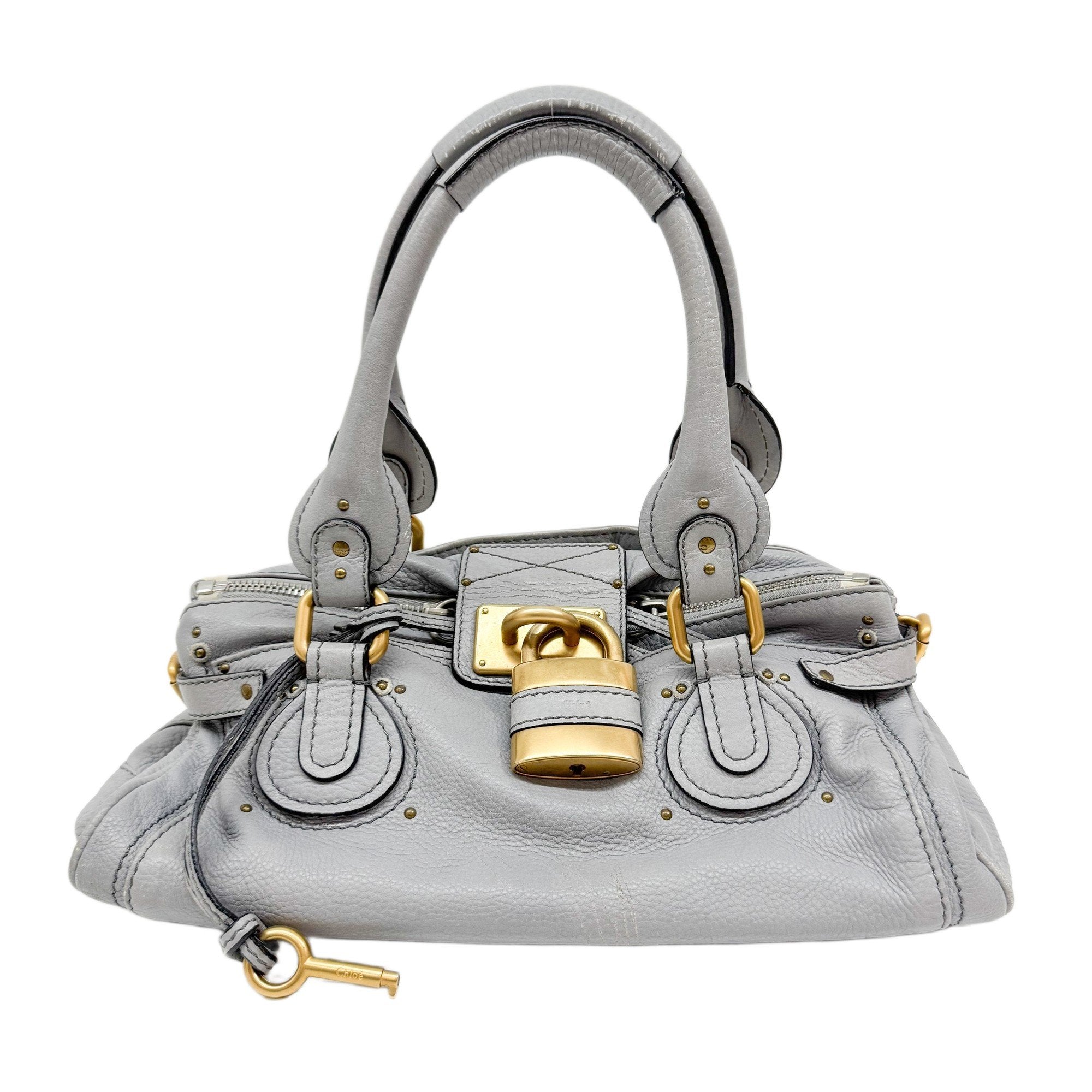 Paddington Grey Leather Shoulder Bag