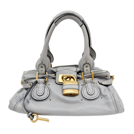 Paddington Grey Leather Shoulder Bag