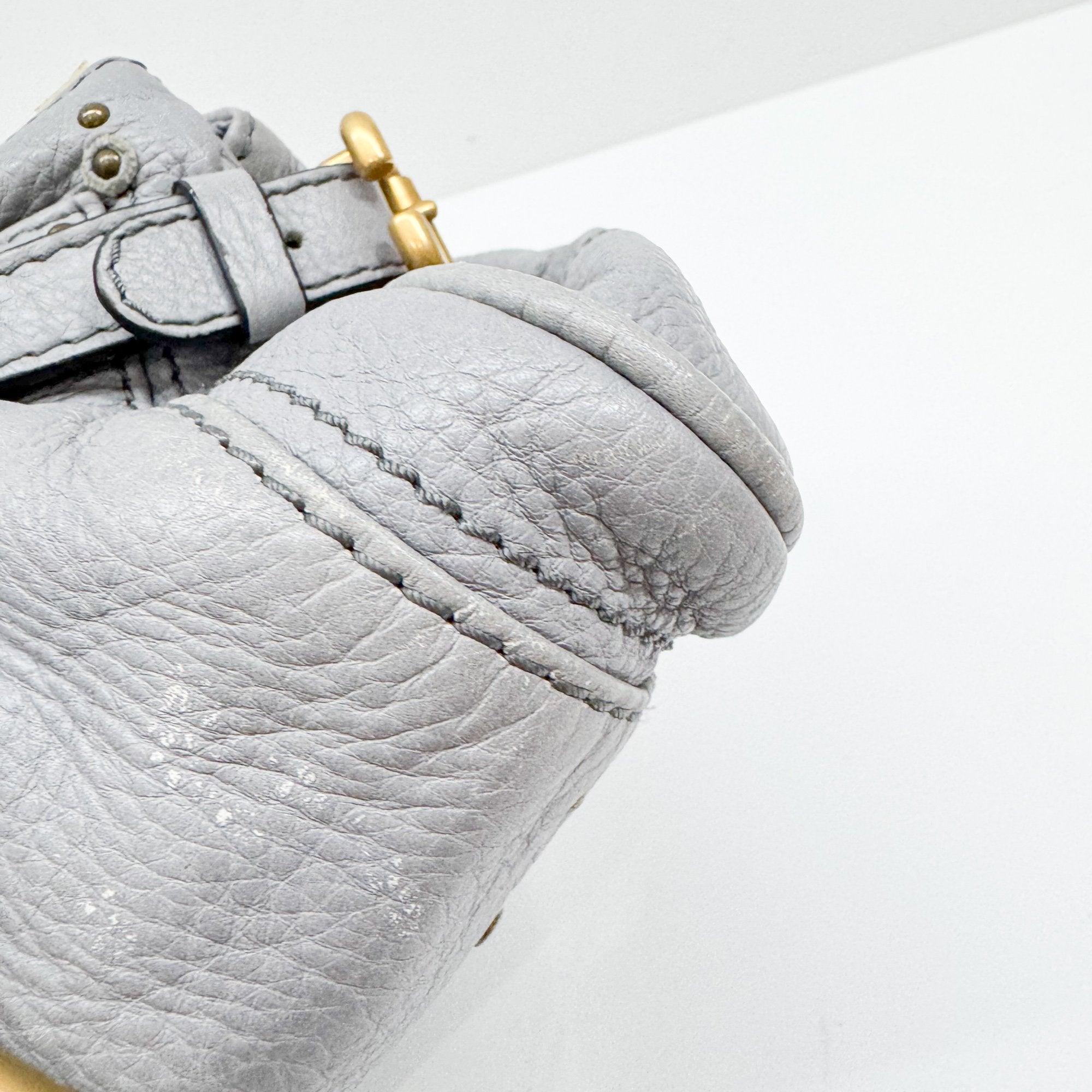 Paddington Grey Leather Shoulder Bag