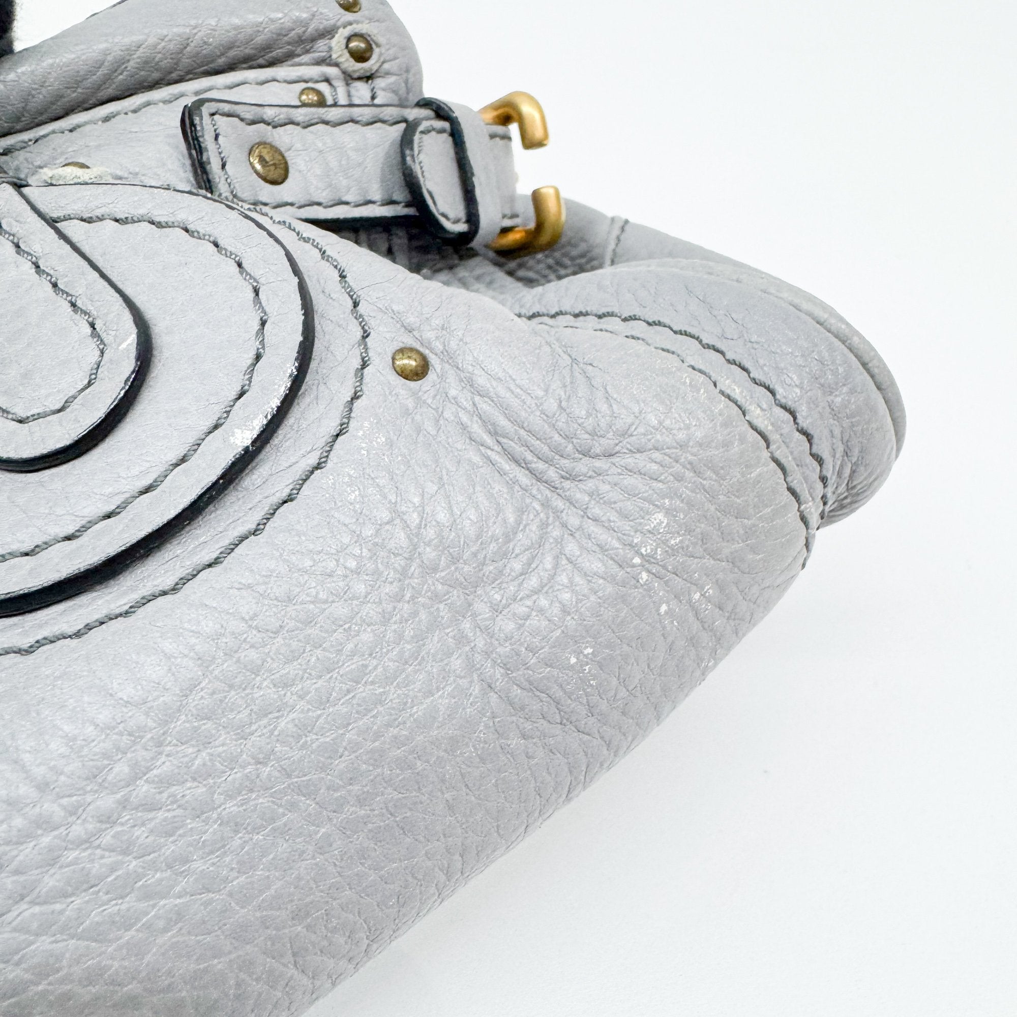 Paddington Grey Leather Shoulder Bag