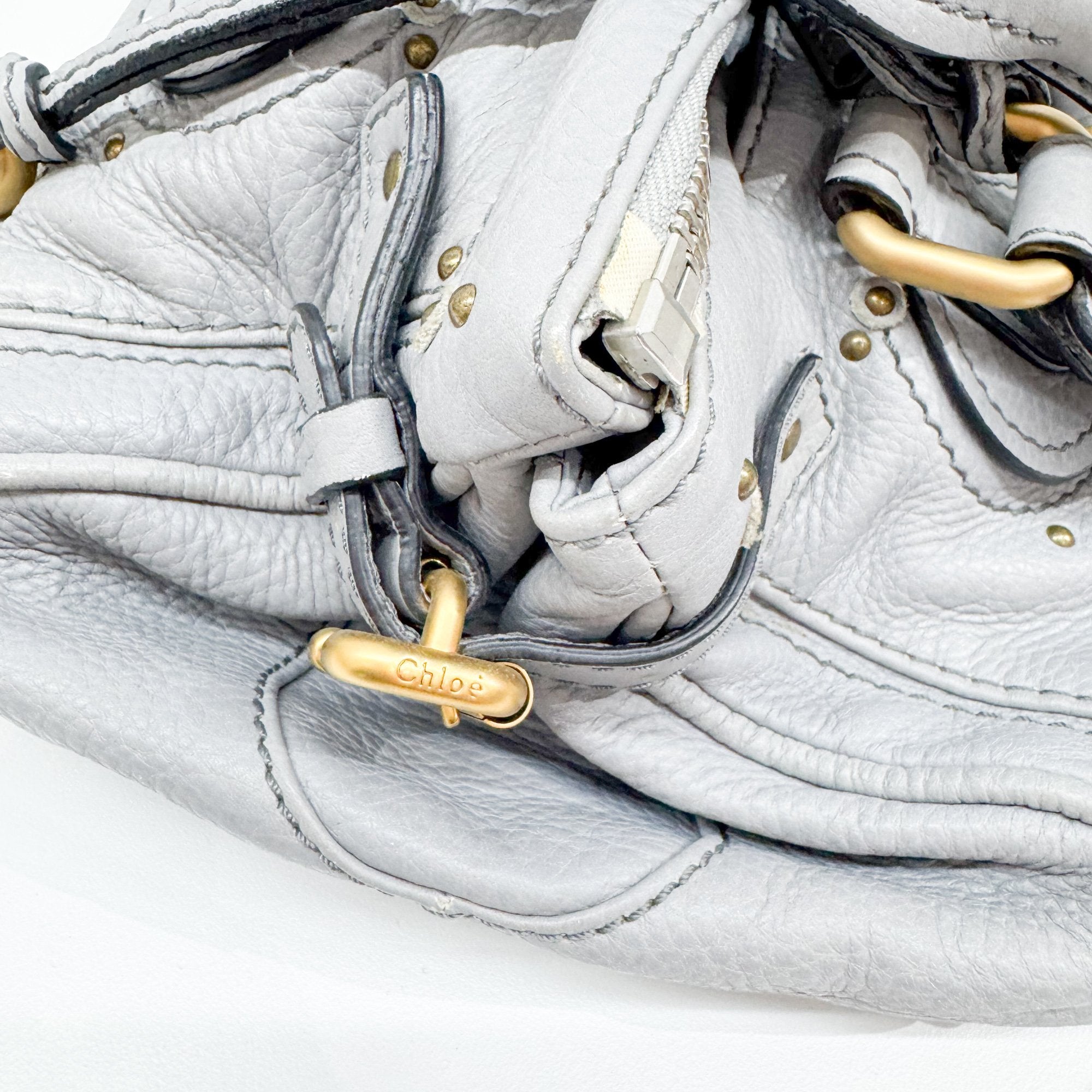 Paddington Grey Leather Shoulder Bag