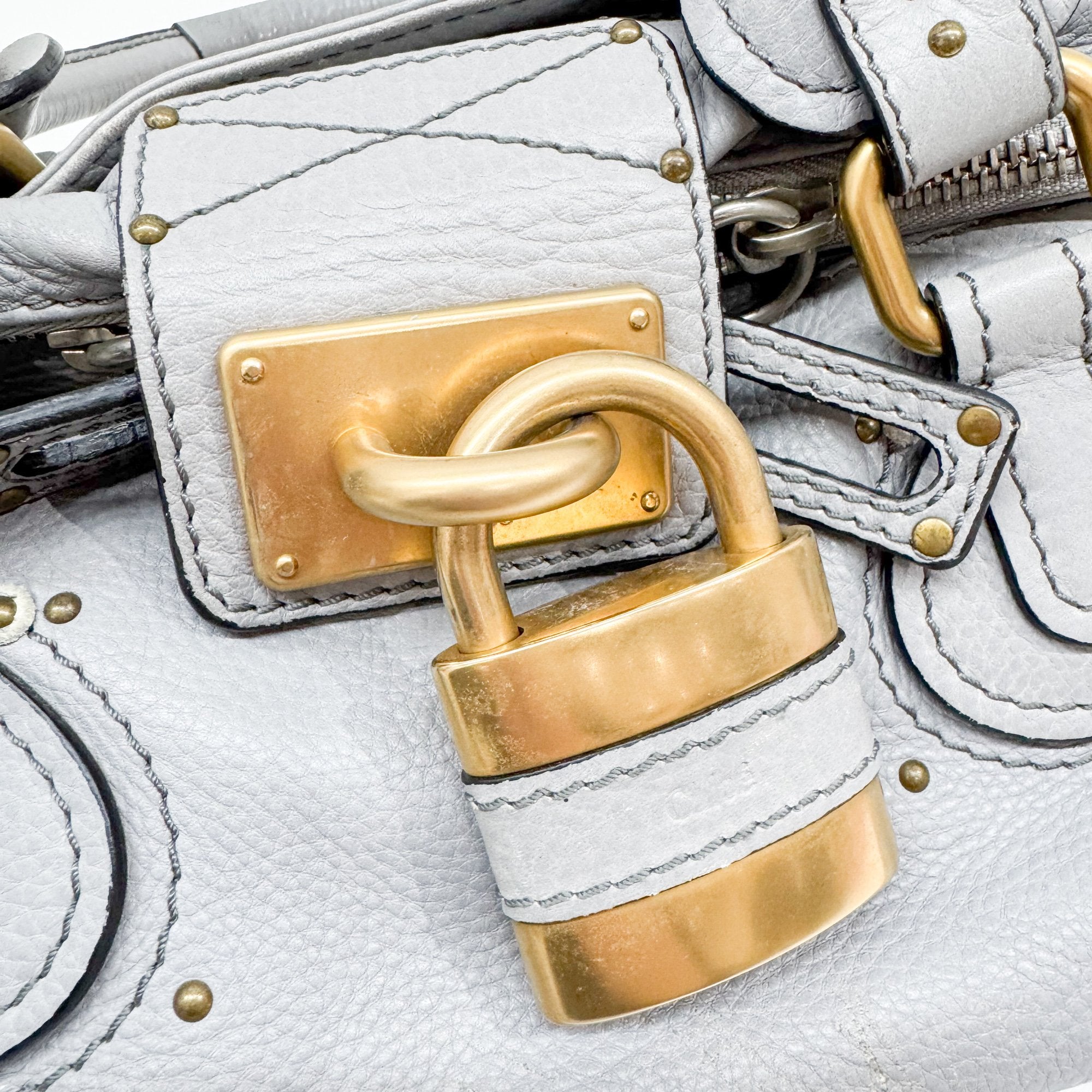 Paddington Grey Leather Shoulder Bag