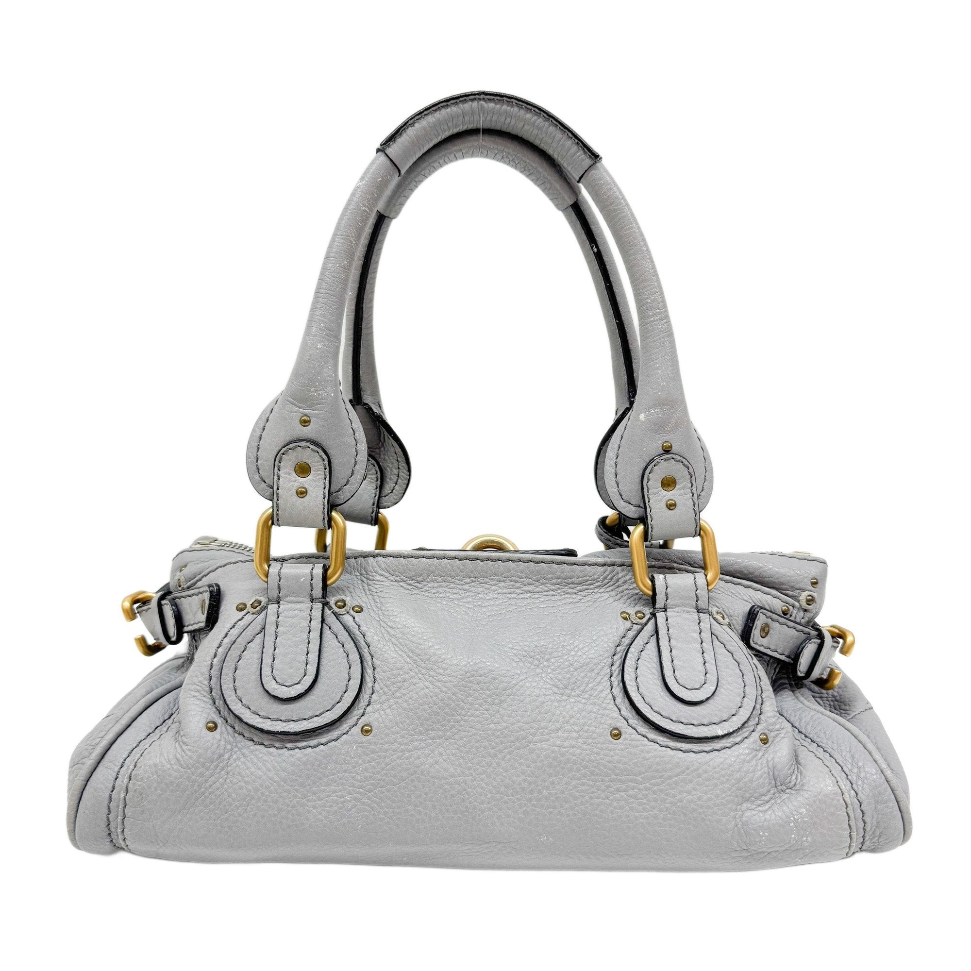 Paddington Grey Leather Shoulder Bag