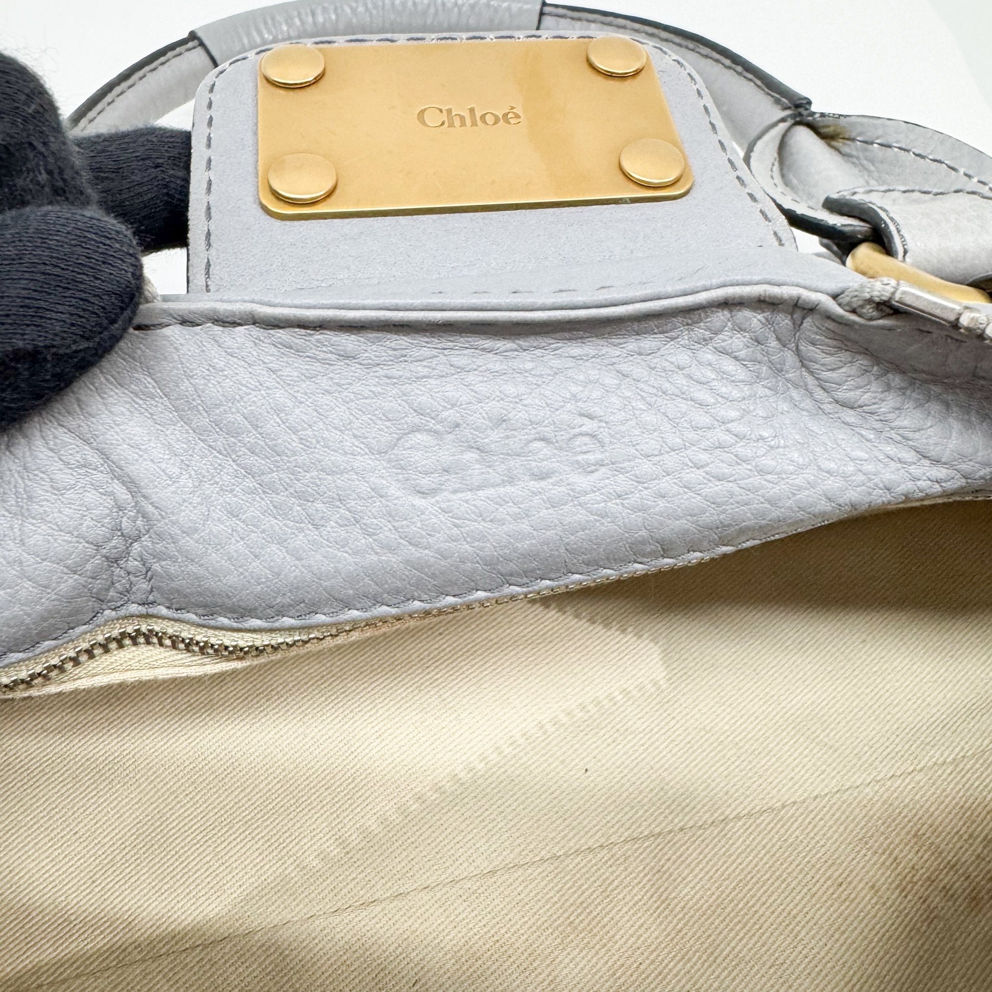 Paddington Grey Leather Shoulder Bag