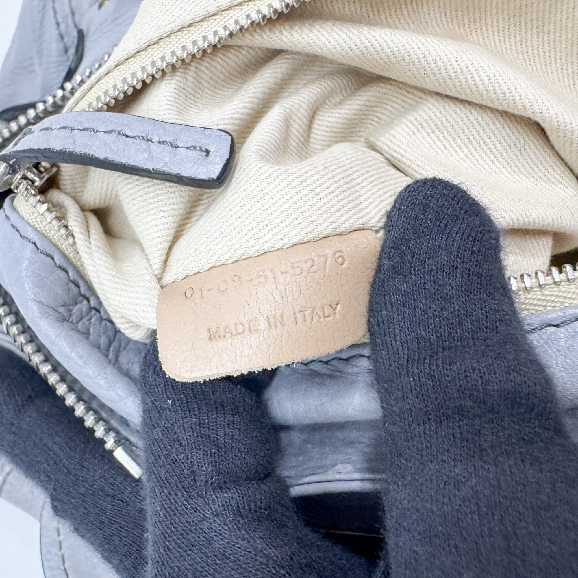 Paddington Grey Leather Shoulder Bag