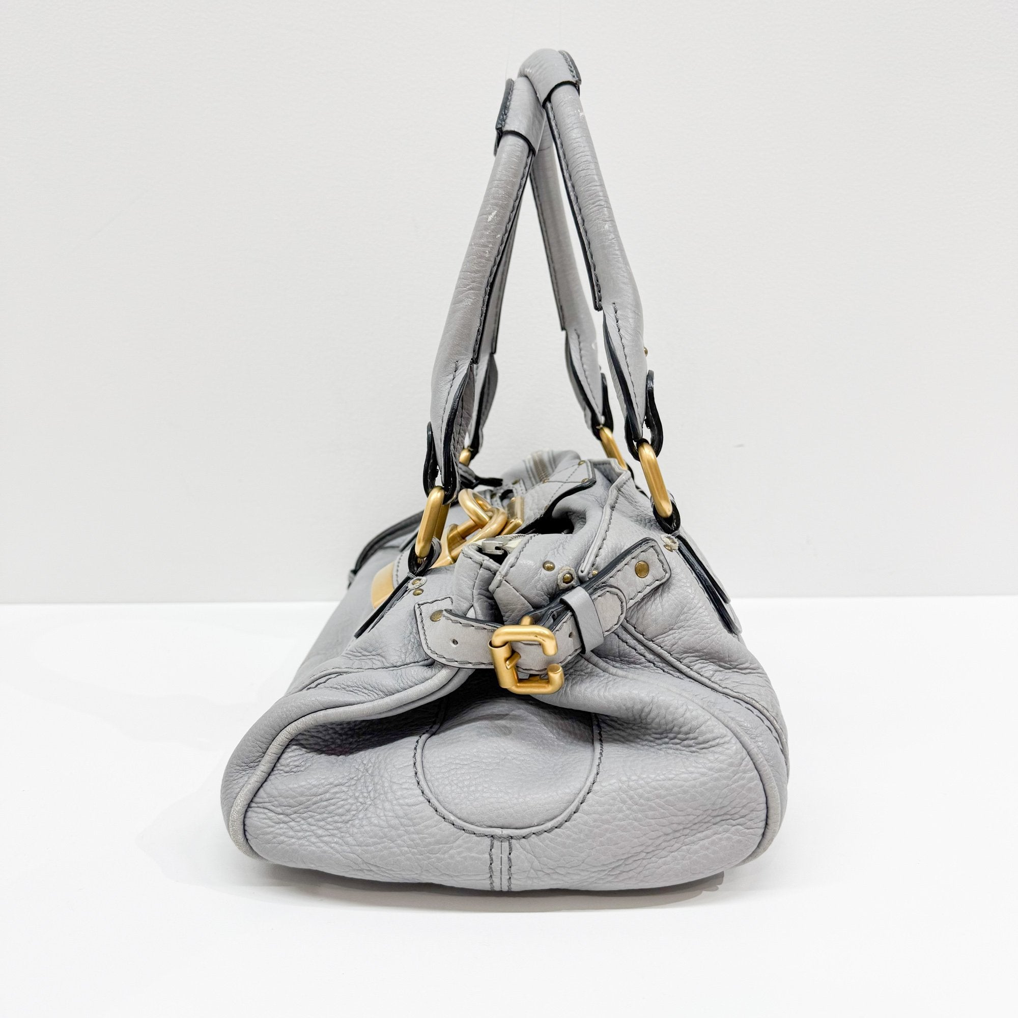 Paddington Grey Leather Shoulder Bag