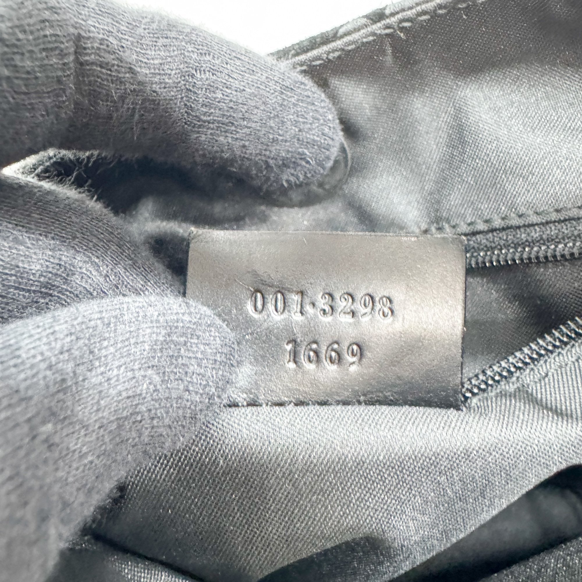 GG Black Canvas Suede Shoulder Bag