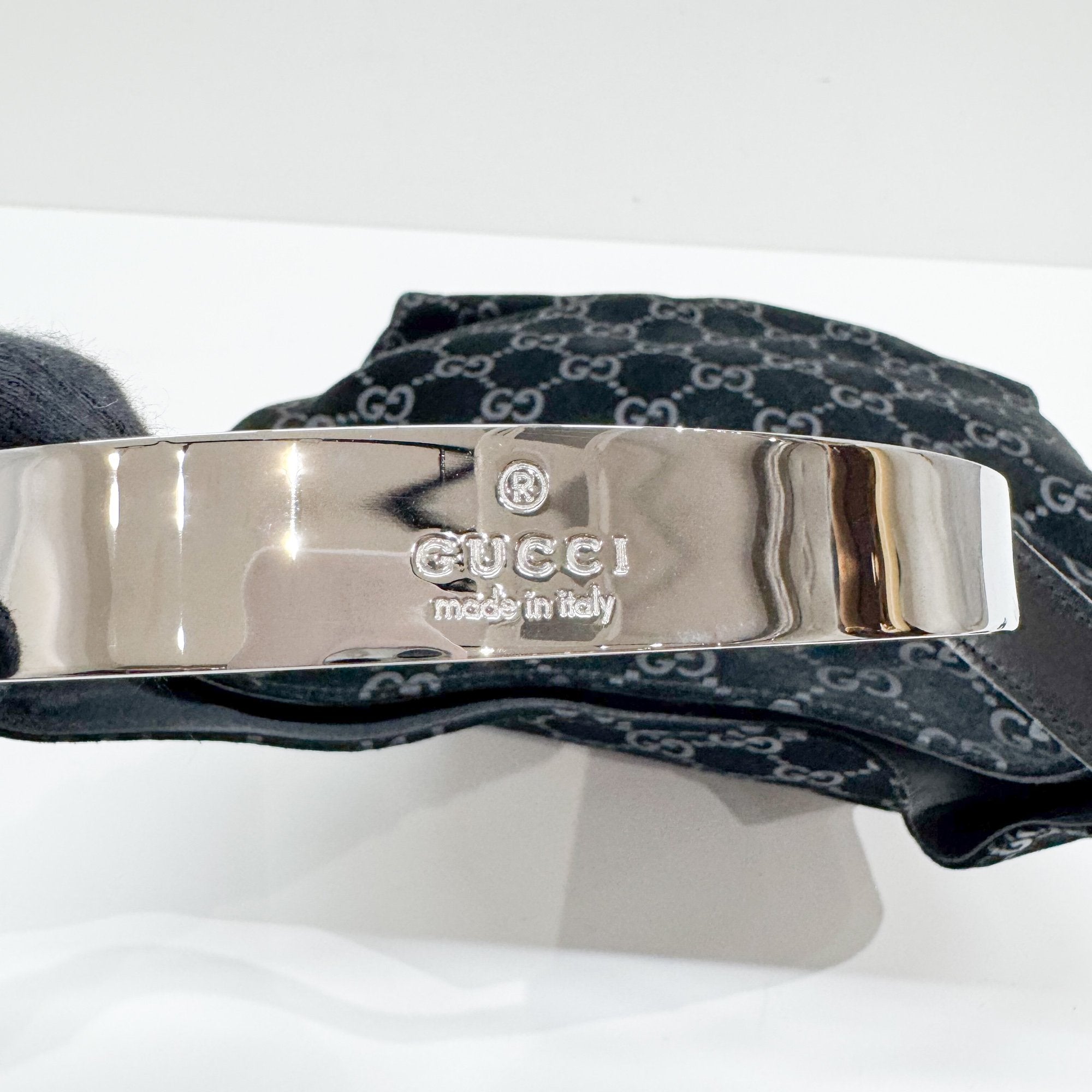 GG Black Canvas Suede Shoulder Bag