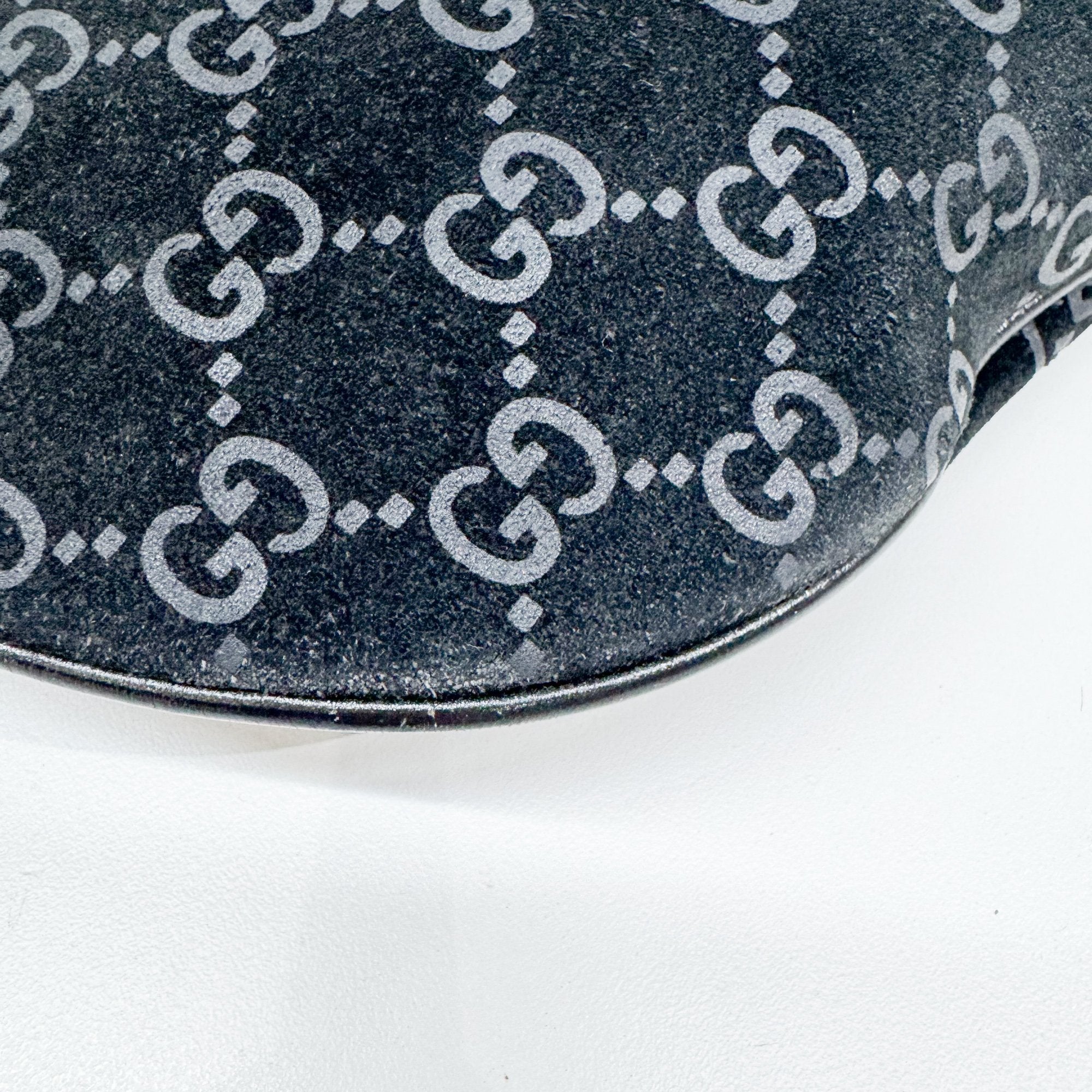 GG Black Canvas Suede Shoulder Bag