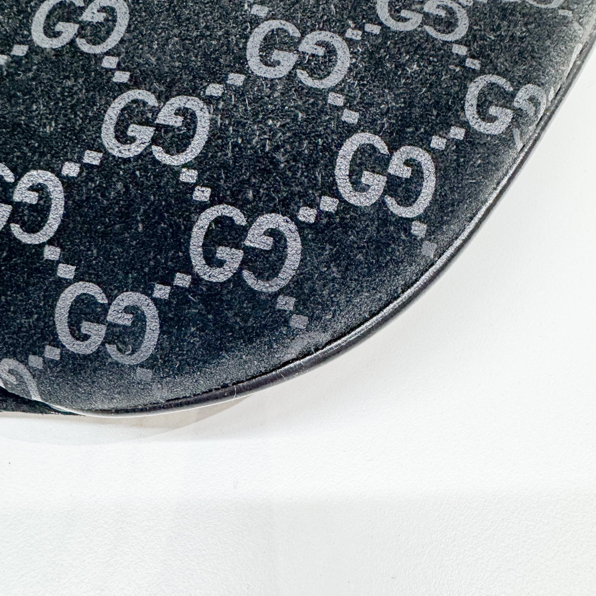 GG Black Canvas Suede Shoulder Bag