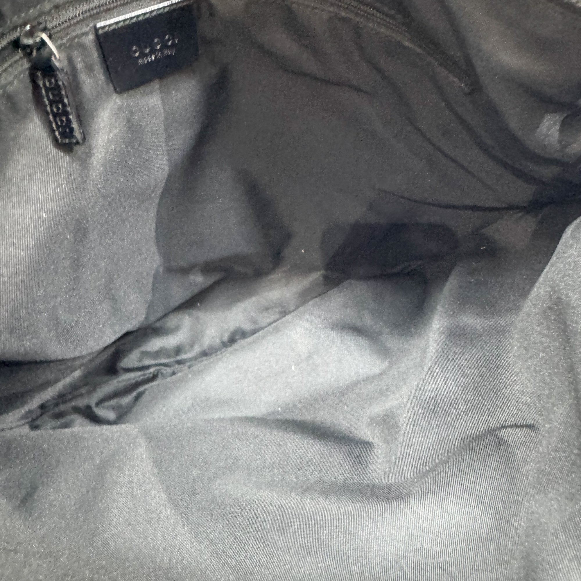 GG Black Canvas Suede Shoulder Bag