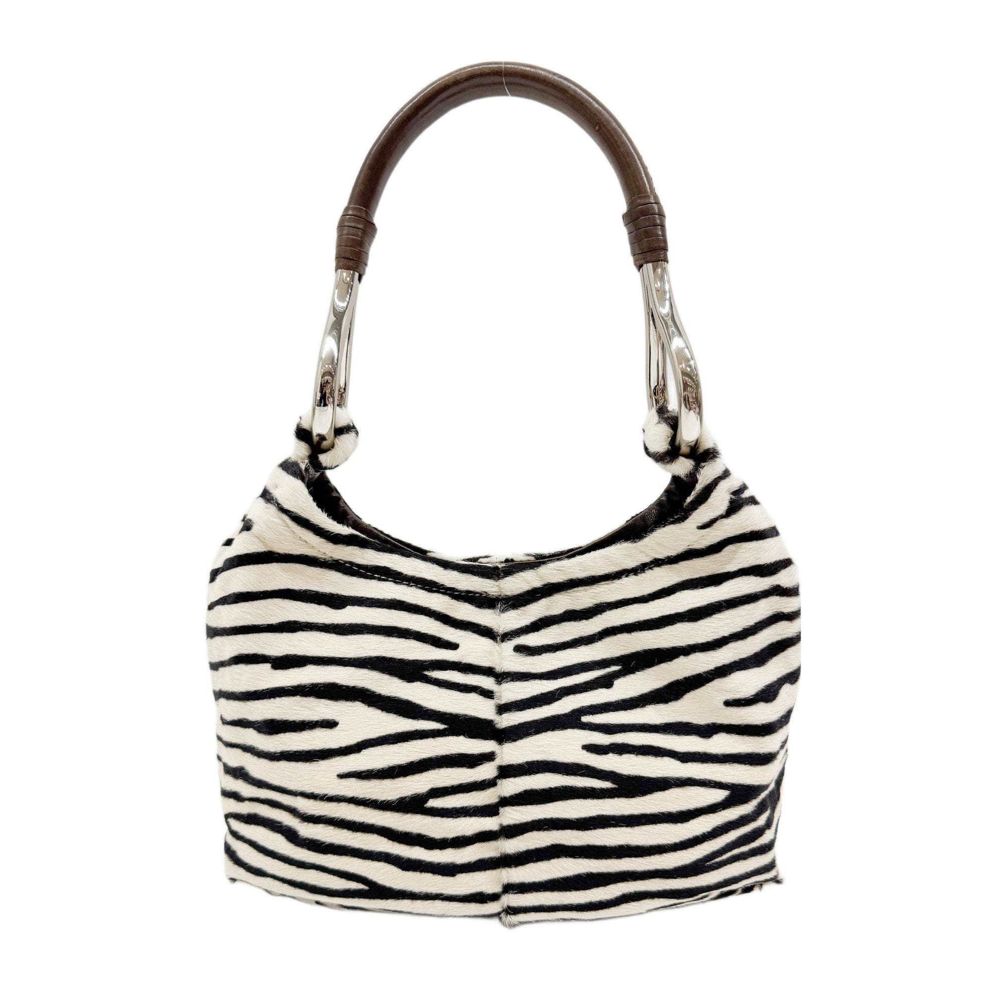 Zebra Print Pony Hair Shoulder Bag