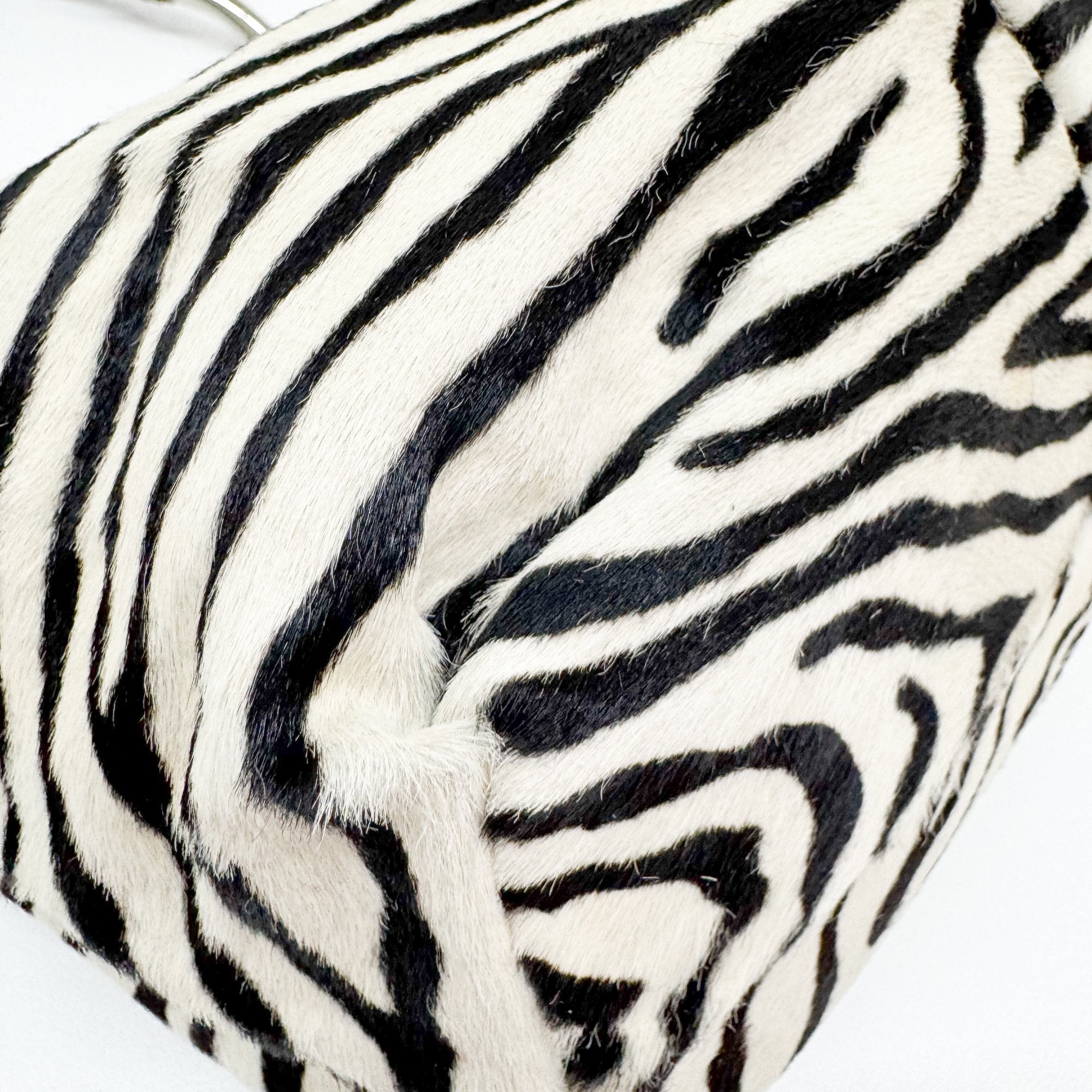 Zebra Print Pony Hair Shoulder Bag
