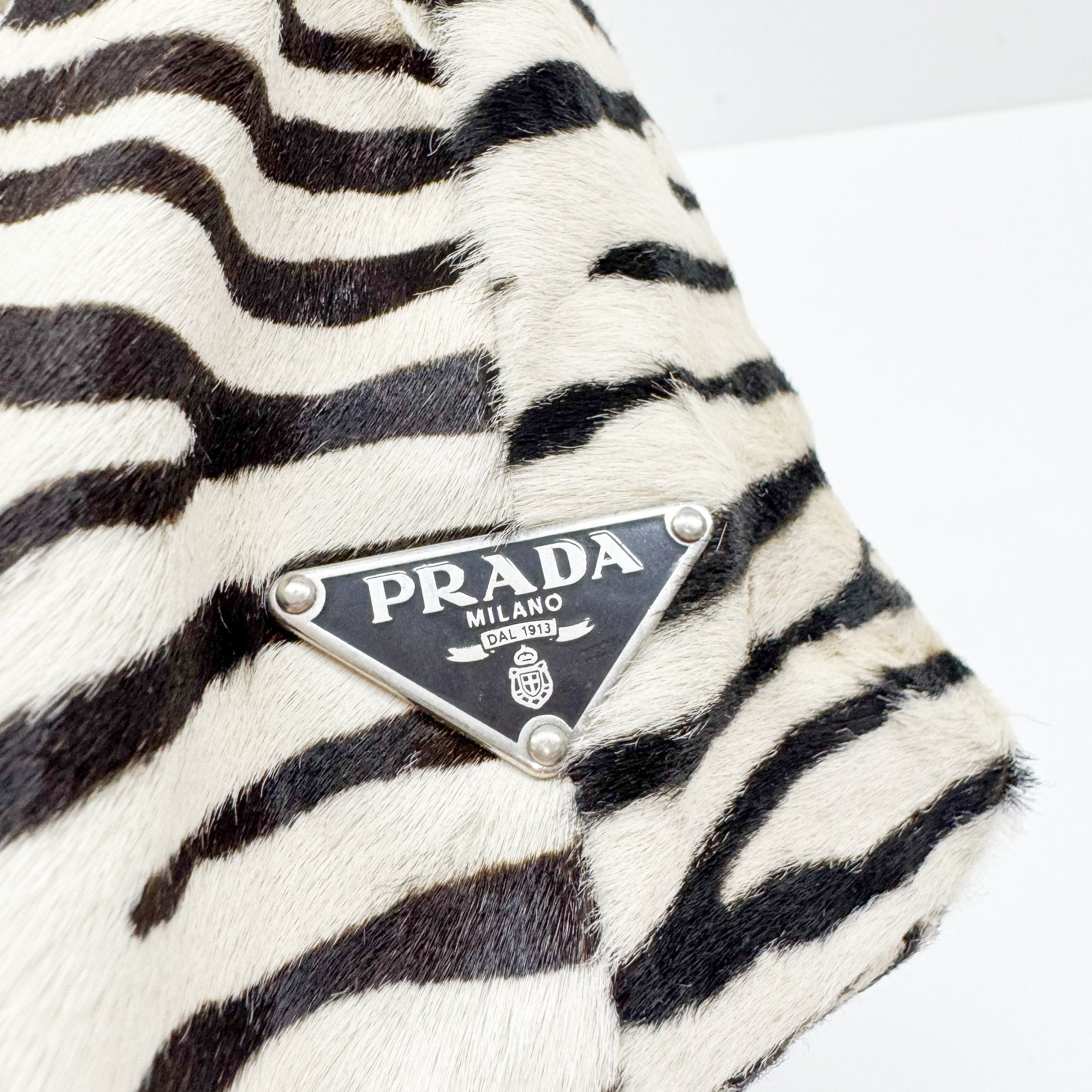 Zebra Print Pony Hair Shoulder Bag