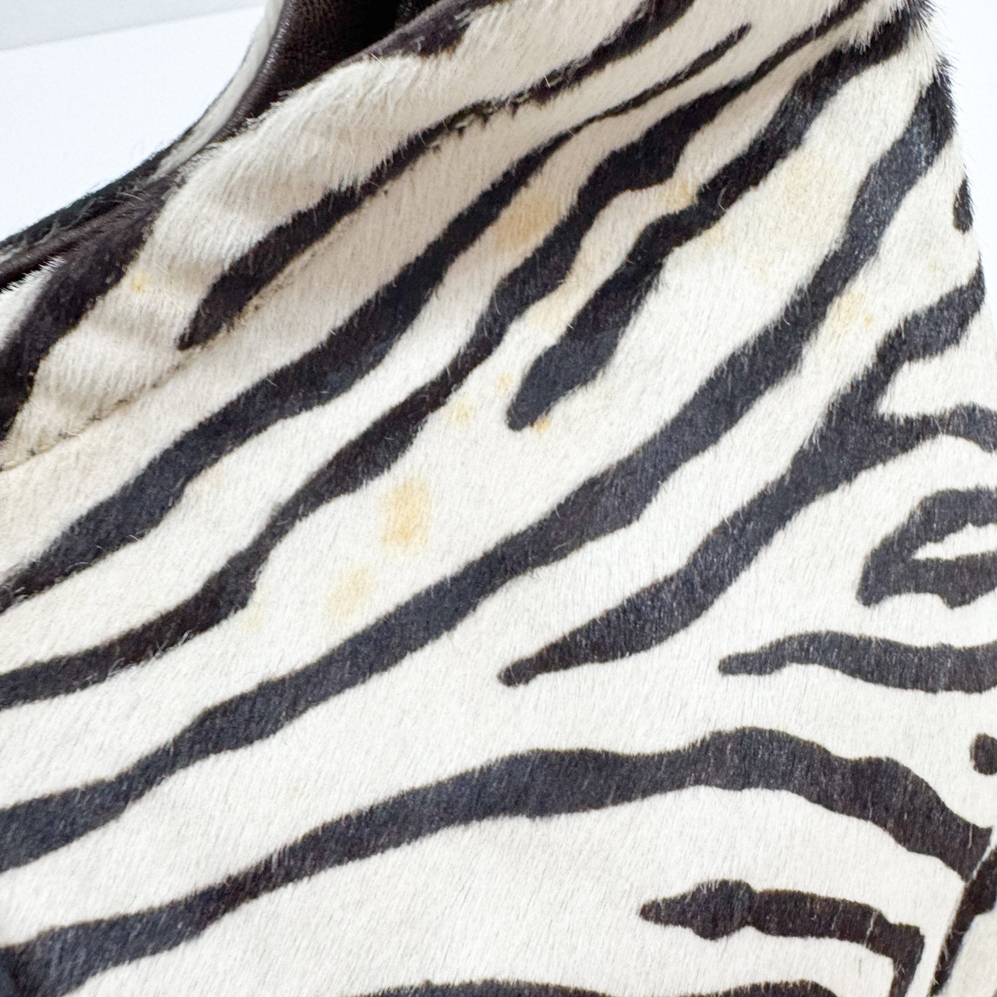 Zebra Print Pony Hair Shoulder Bag