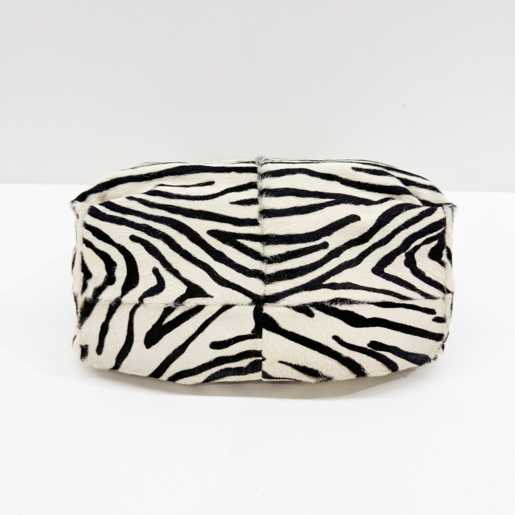 Zebra Print Pony Hair Shoulder Bag