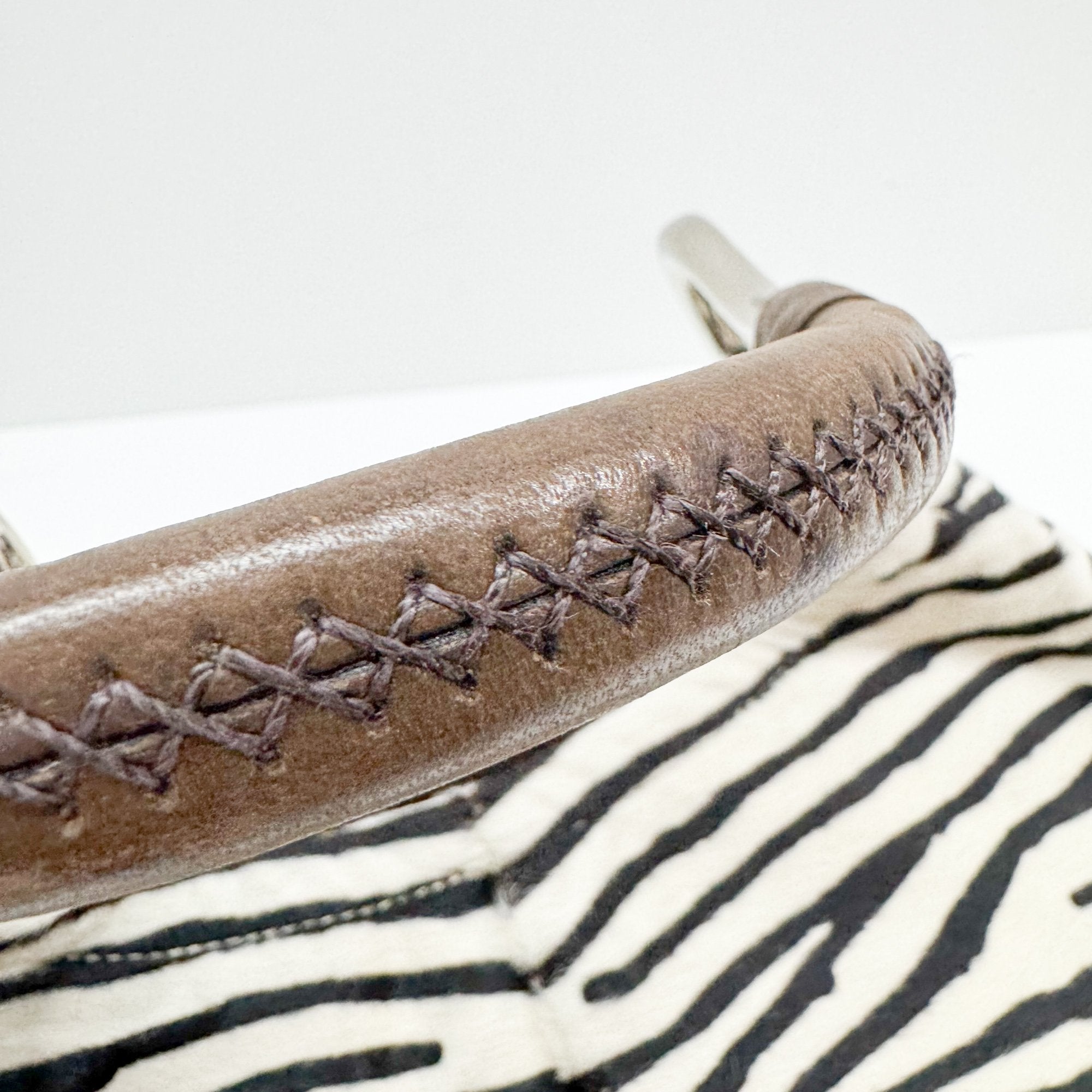 Zebra Print Pony Hair Shoulder Bag