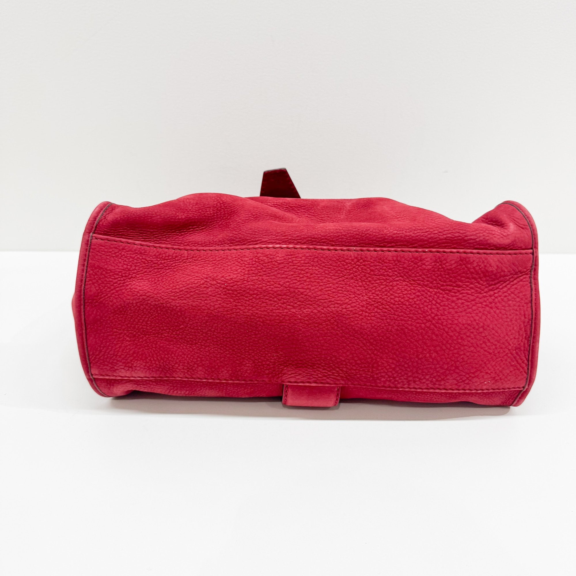 Stirrup Red Nubuck Leather Shoulder Bag