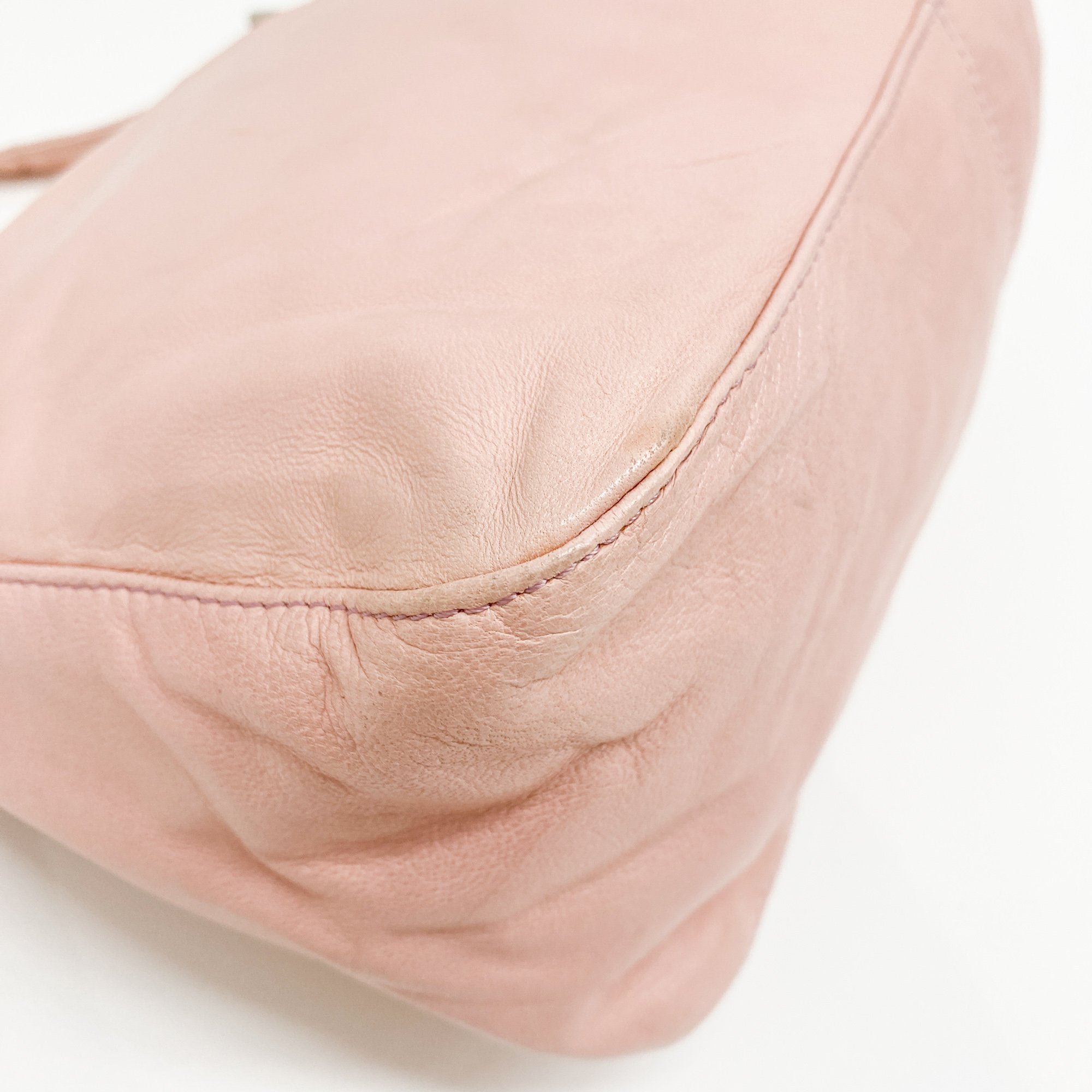 Mamma Baguette Pink Leather Shoulder Bag