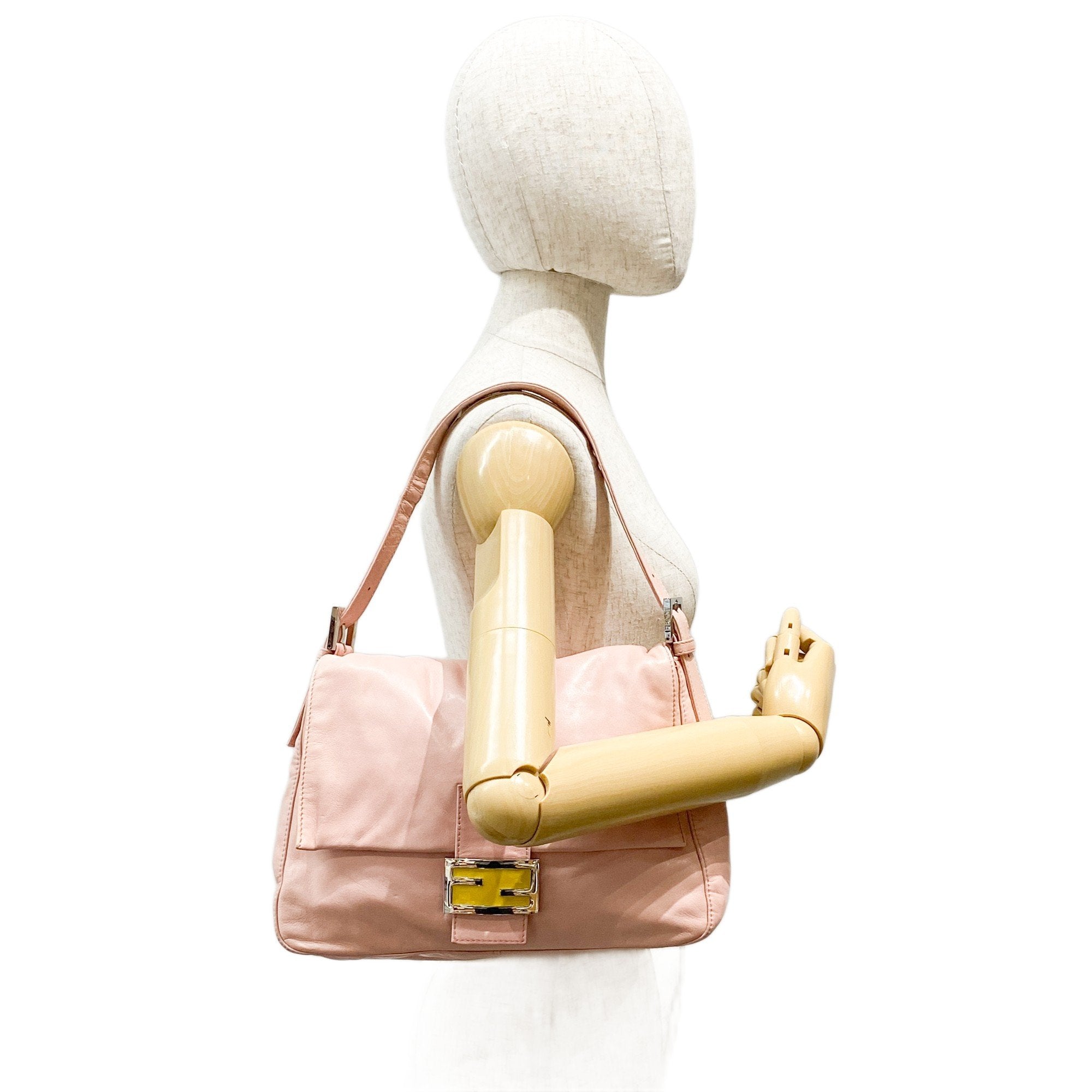 Mamma Baguette Pink Leather Shoulder Bag