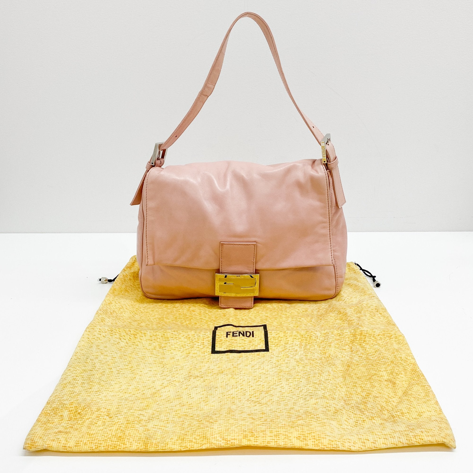 Mamma Baguette Pink Leather Shoulder Bag