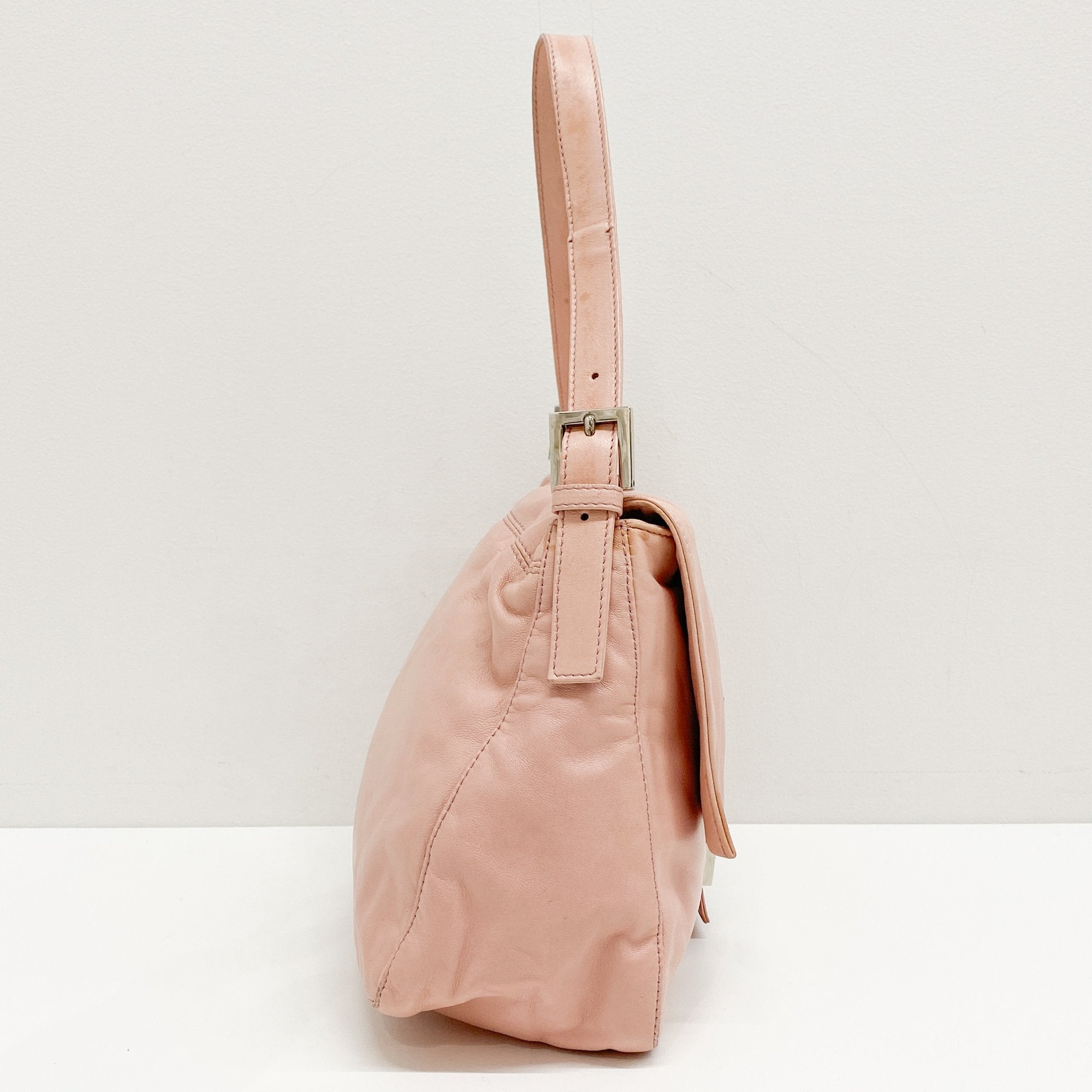 Mamma Baguette Pink Leather Shoulder Bag
