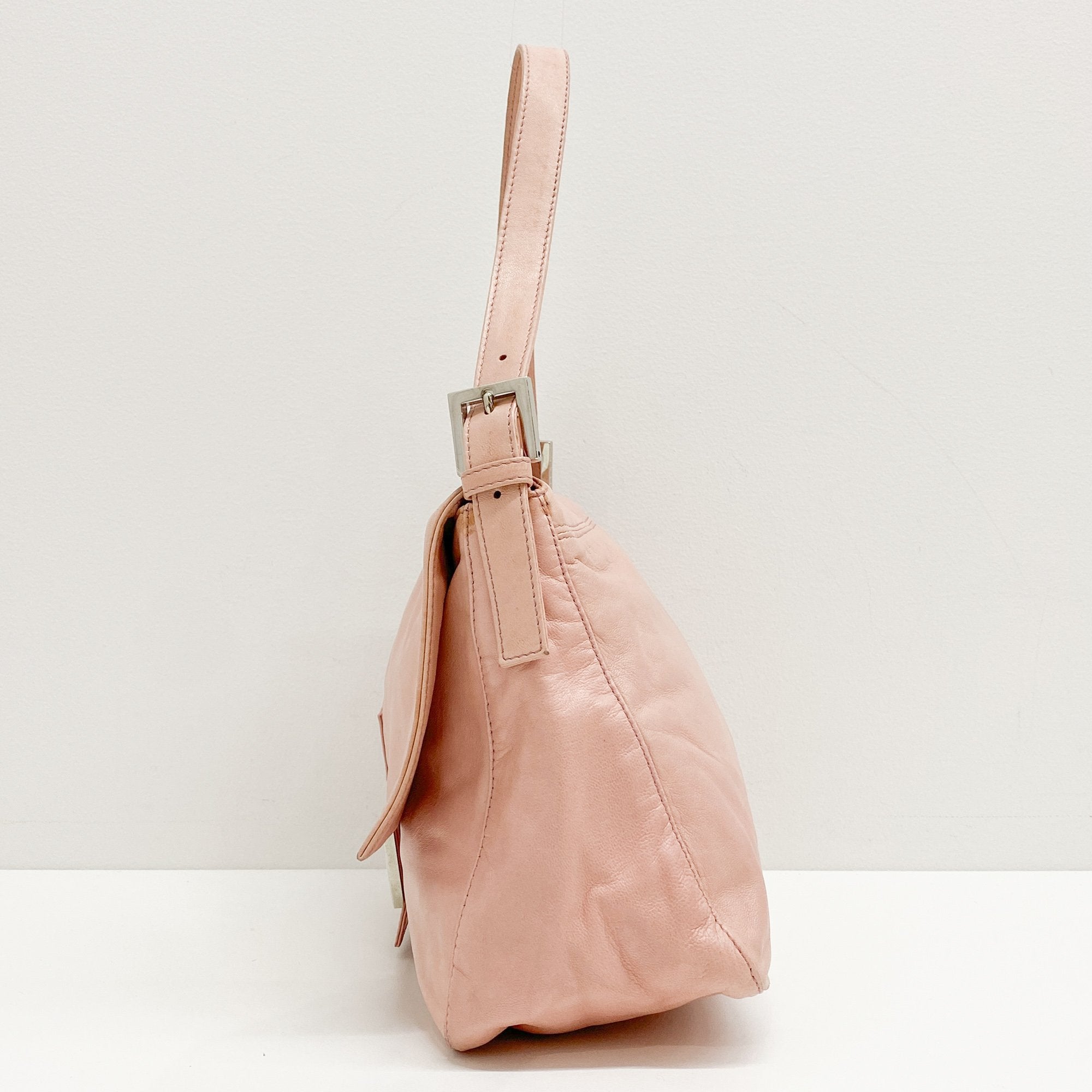 Mamma Baguette Pink Leather Shoulder Bag