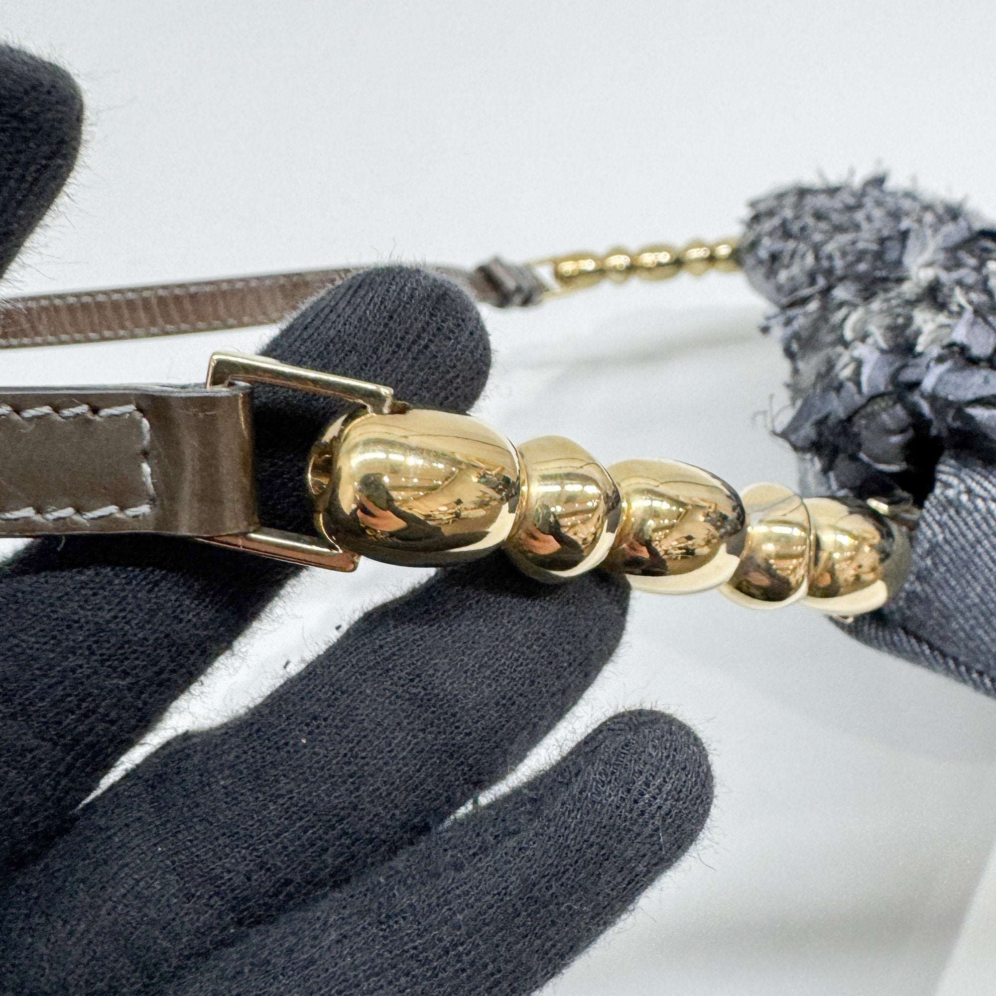 Malice Pearl Blue Denim Shoulder Bag