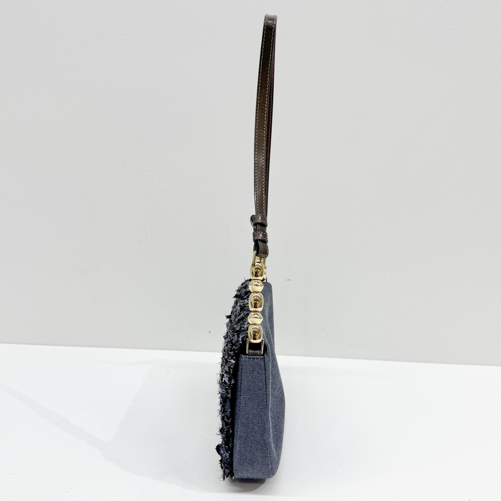 Malice Pearl Blue Denim Shoulder Bag