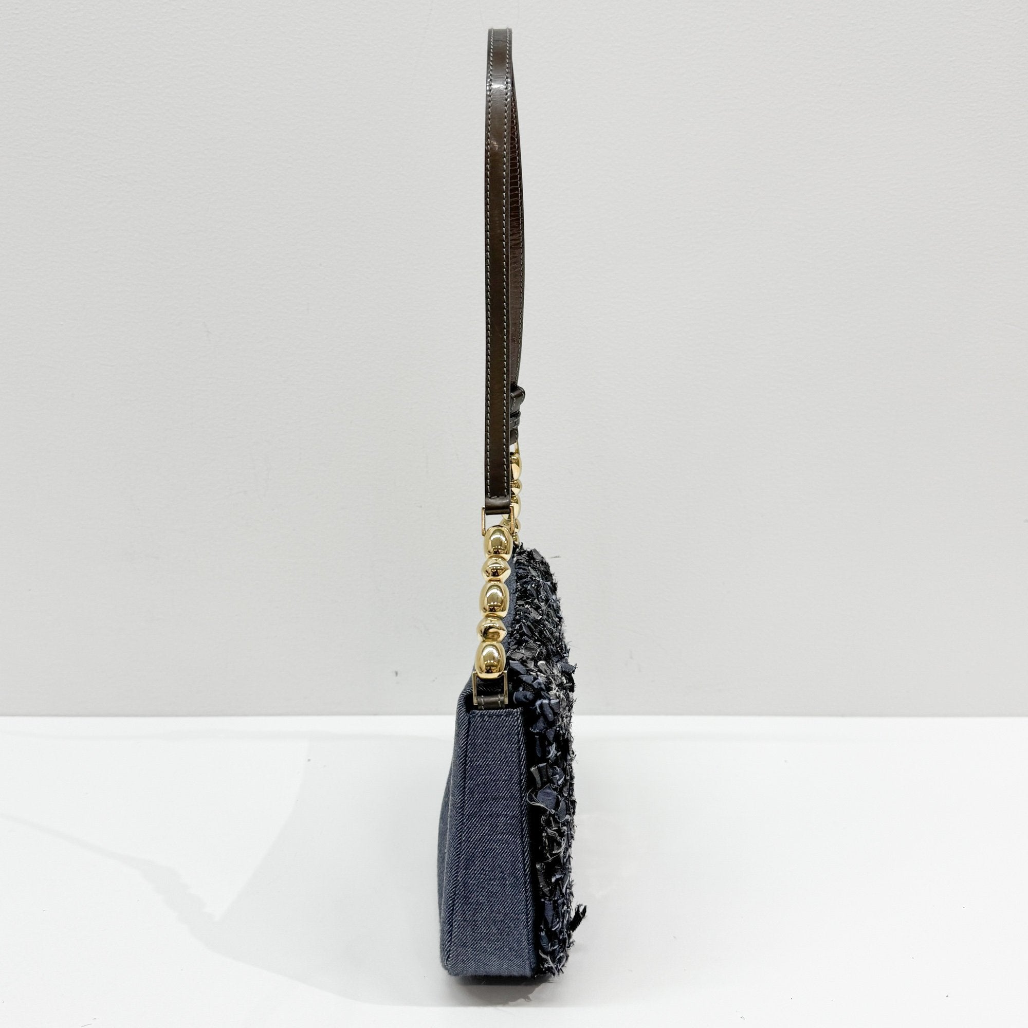 Malice Pearl Blue Denim Shoulder Bag